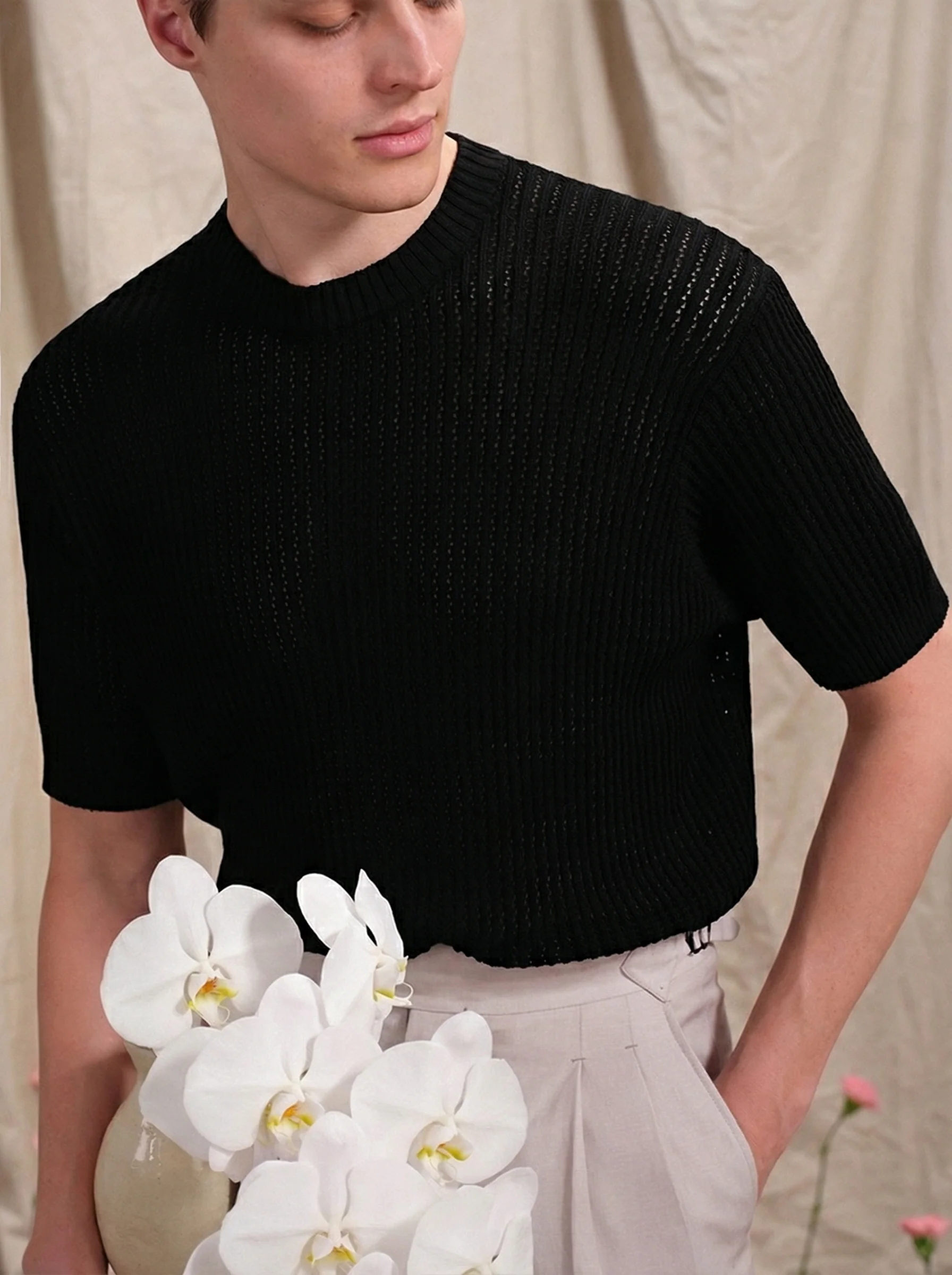 Openwork Knit Tee - Image 3