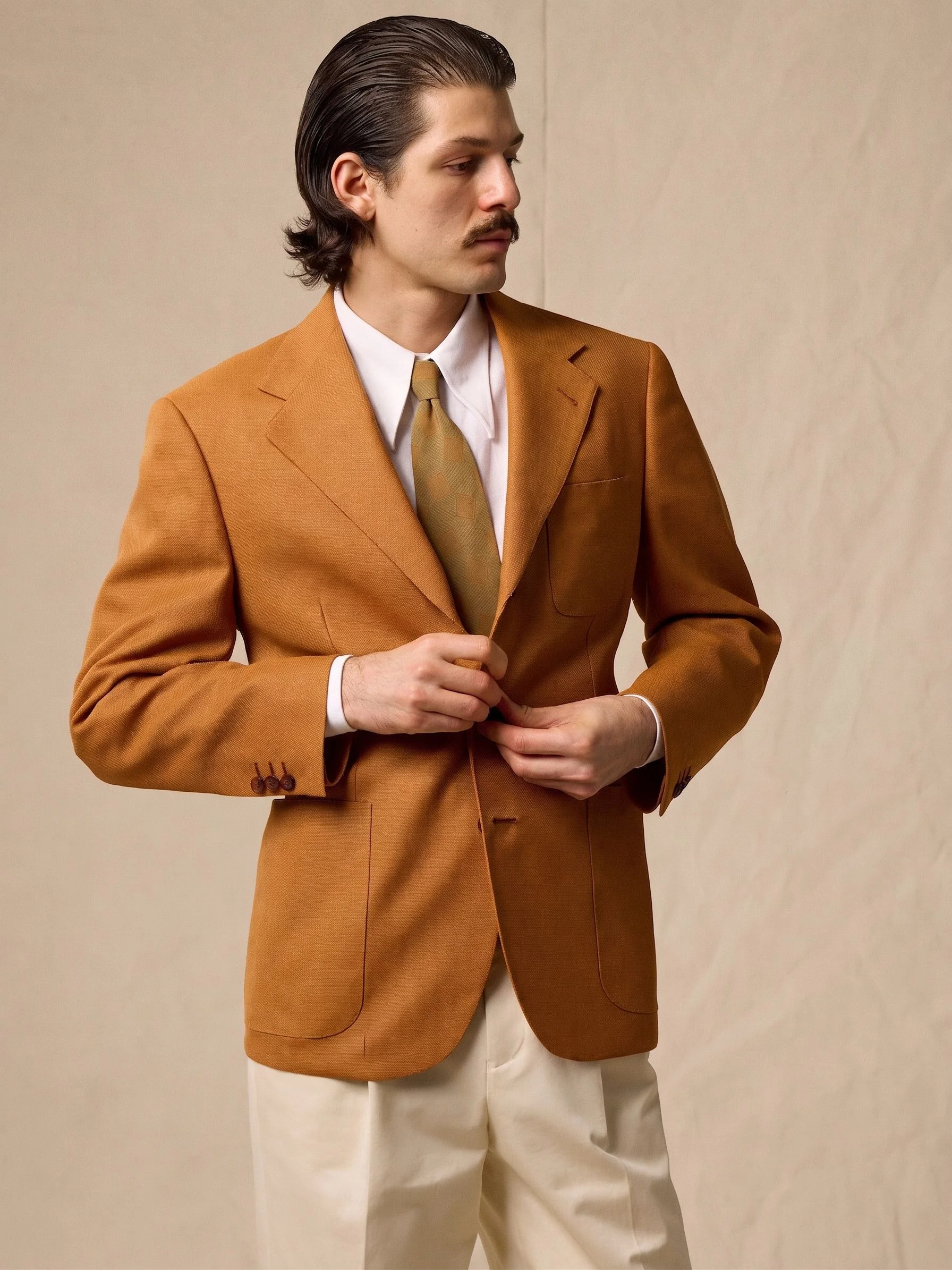 Orange Hopsack Blazer - Image 2