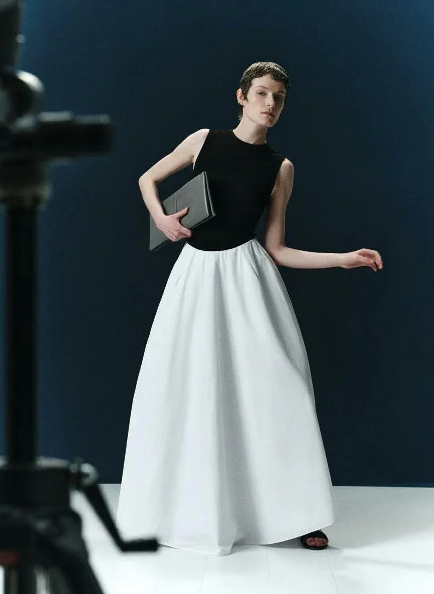 Organic Cotton A-Line Skirt / Wide-Leg Trousers