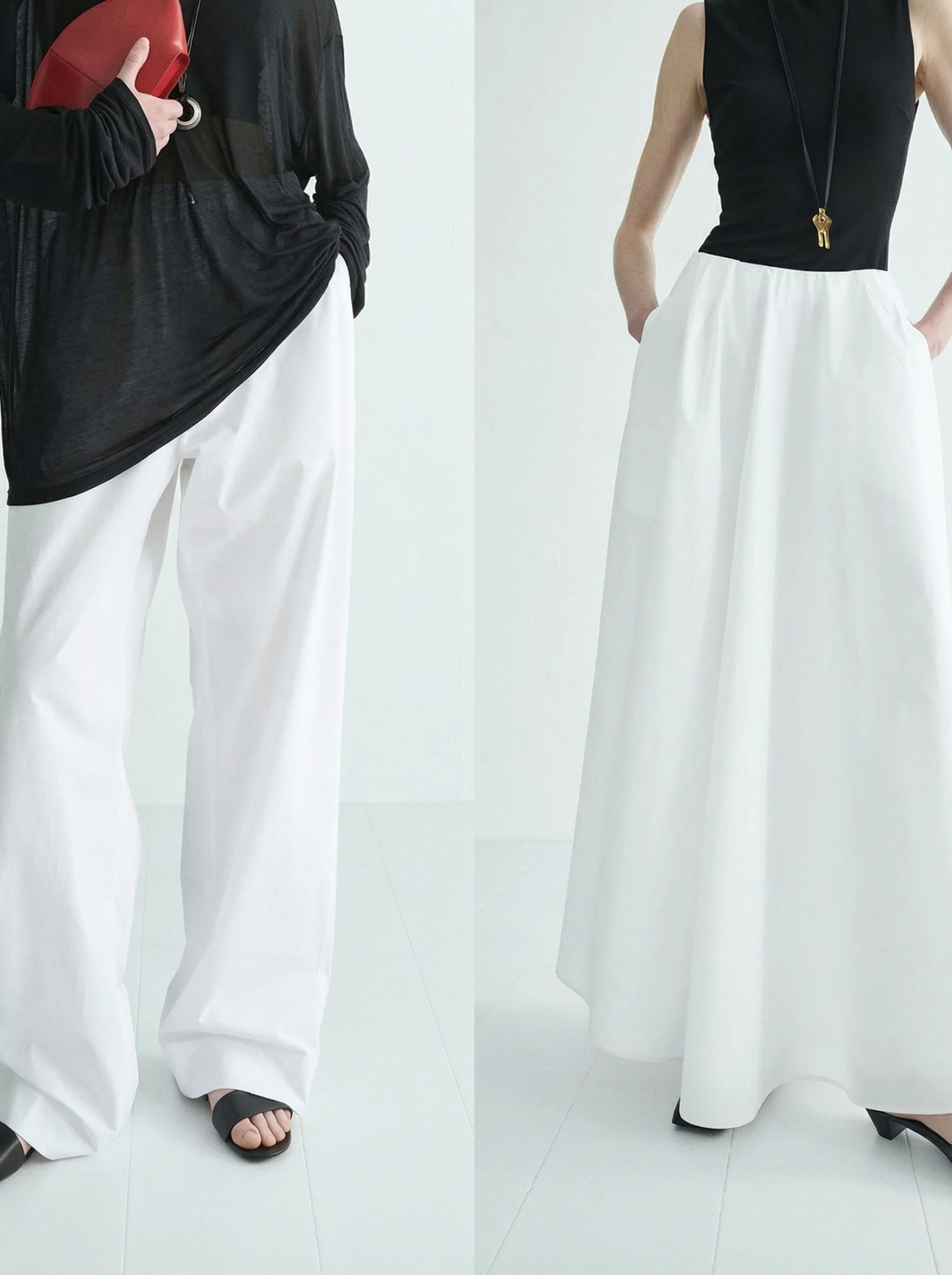 Organic Cotton A-Line Skirt / Wide-Leg Trousers - Image 5