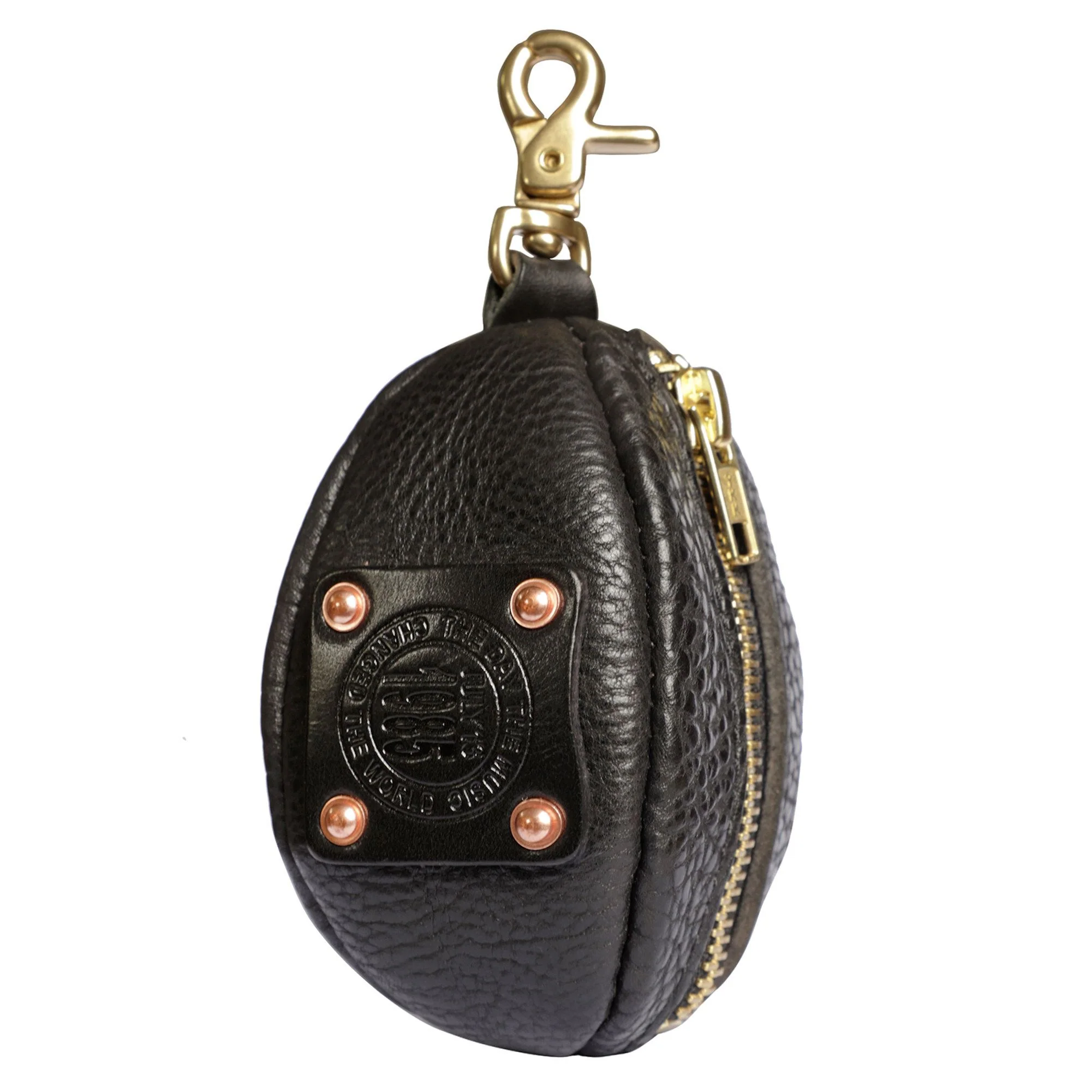 Oval Top-Grain Leather Key Pouch - Image 7