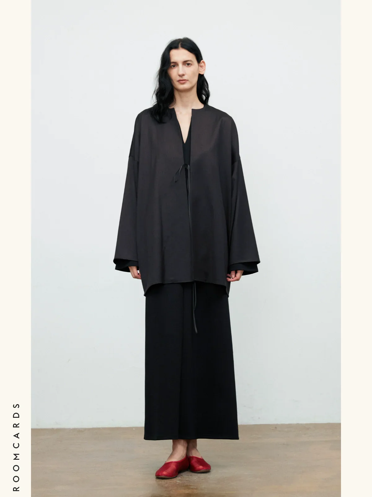 Oversized Black Tie-Front Jacket - Image 2