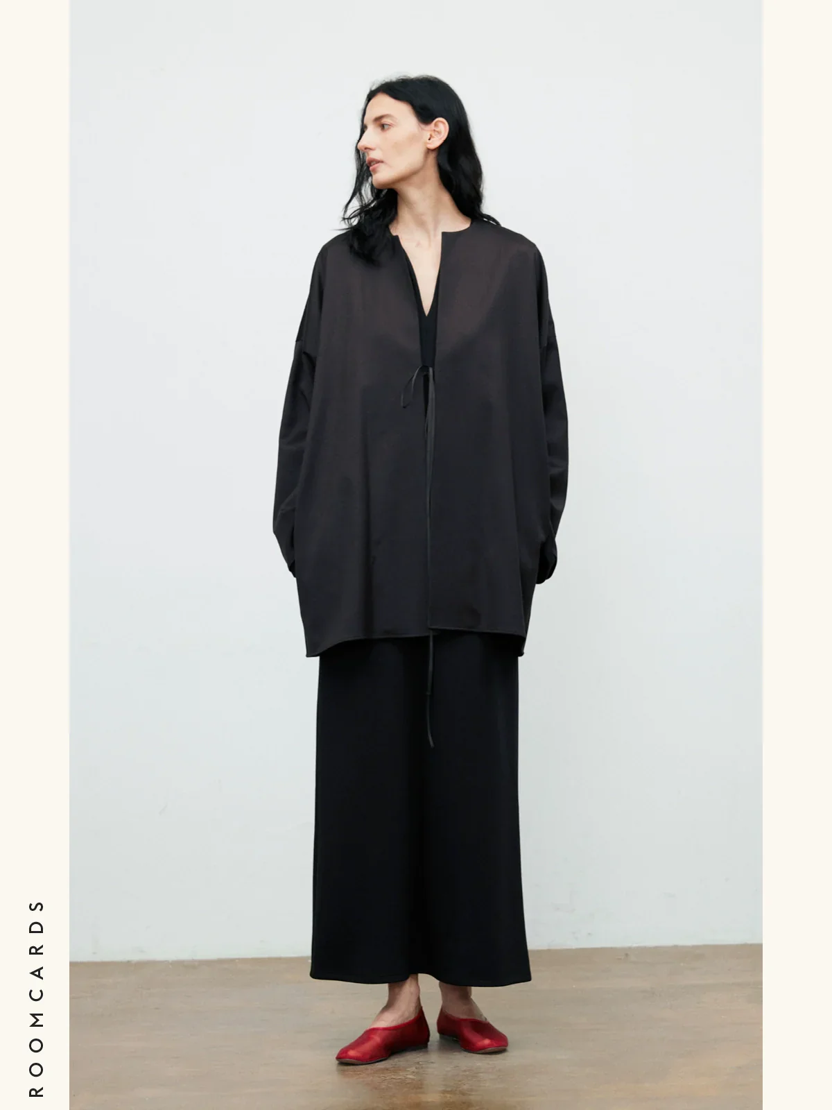 Oversized Black Tie-Front Jacket - Image 3