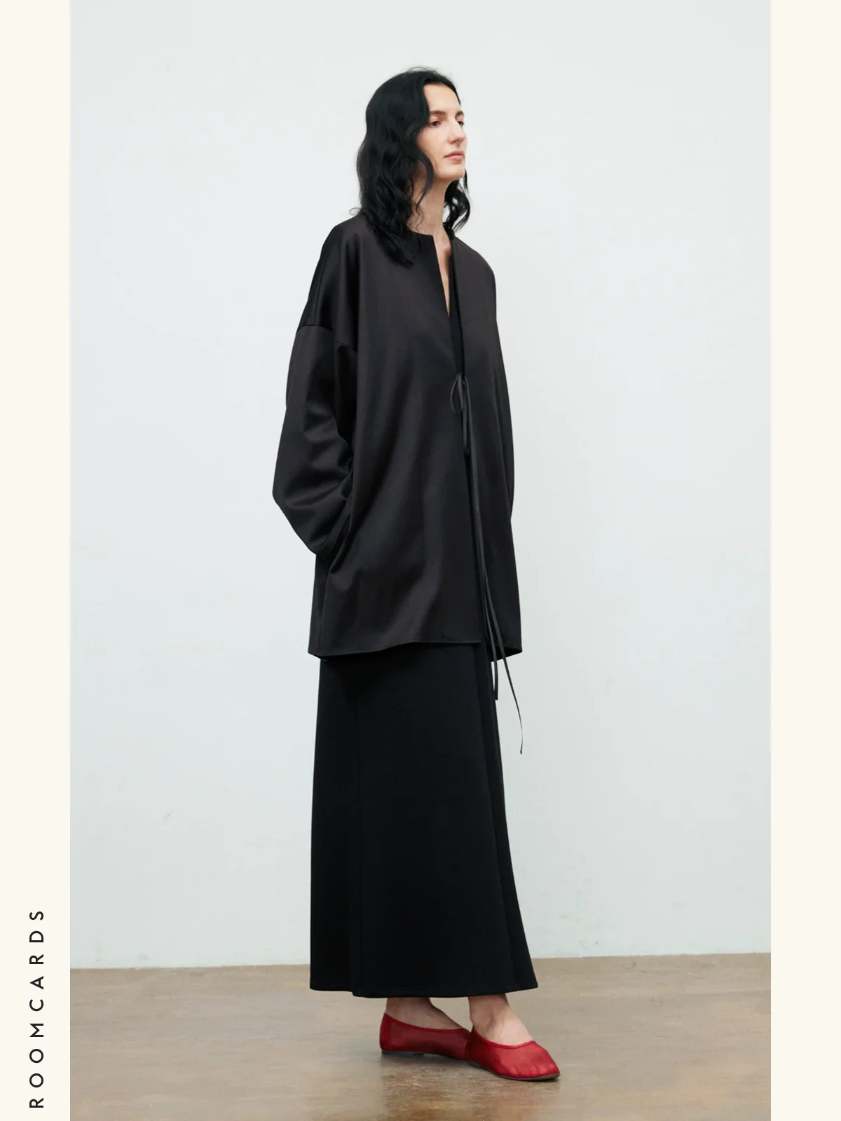 Oversized Black Tie-Front Jacket - Image 4