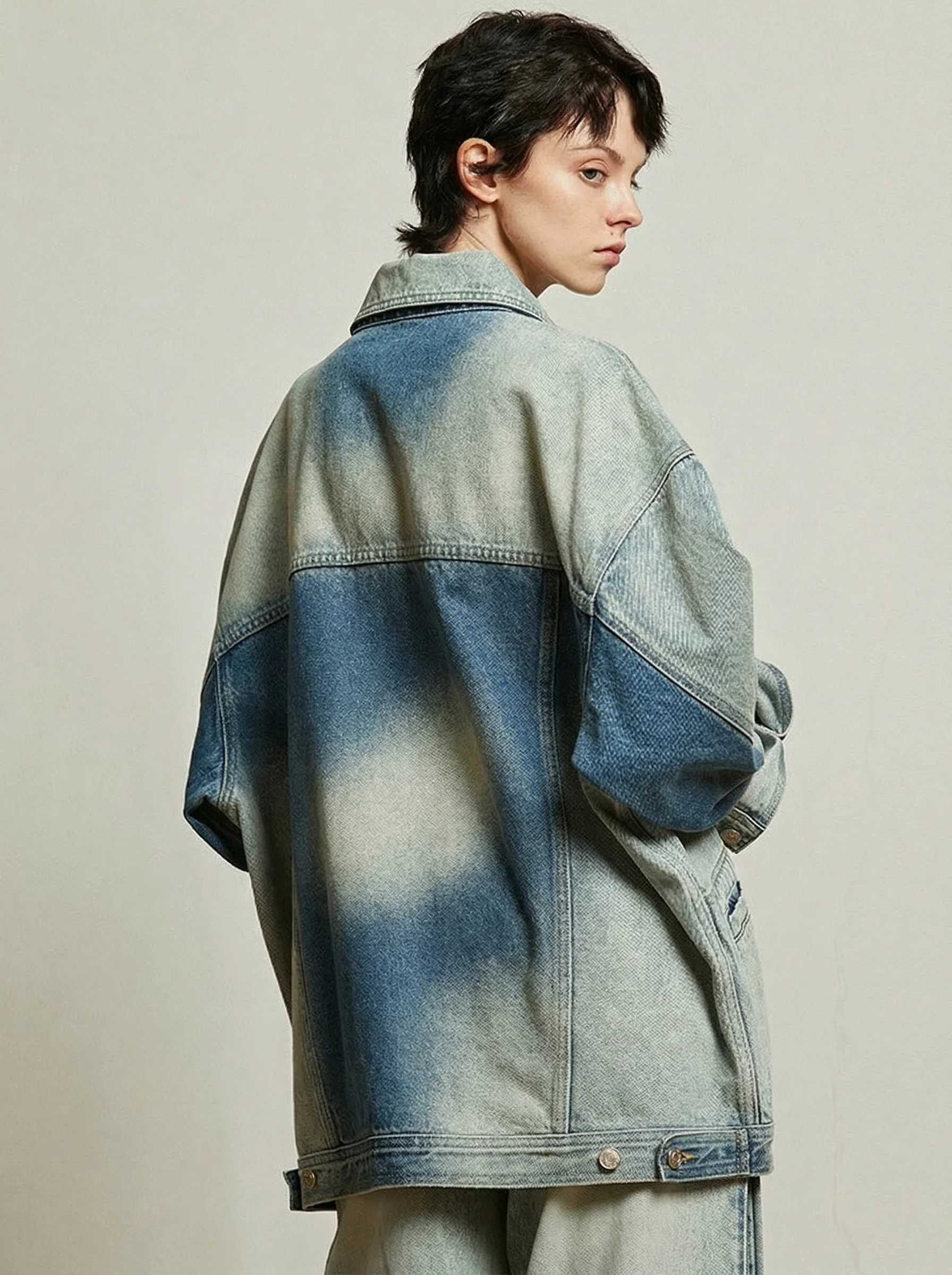 Oversized Bleached Denim Jacket - Image 2