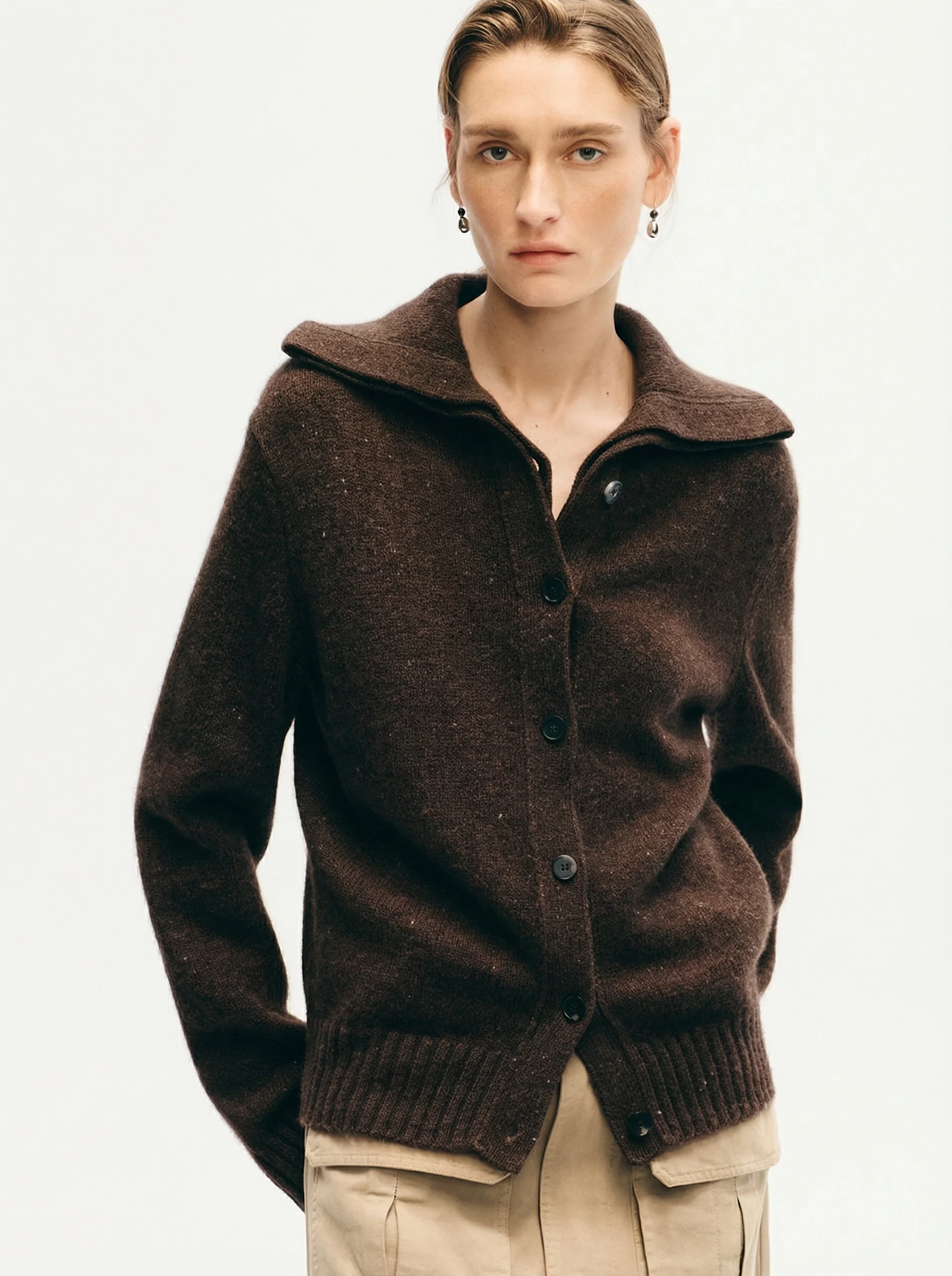 Oversized Collar Cardigan - Image 3