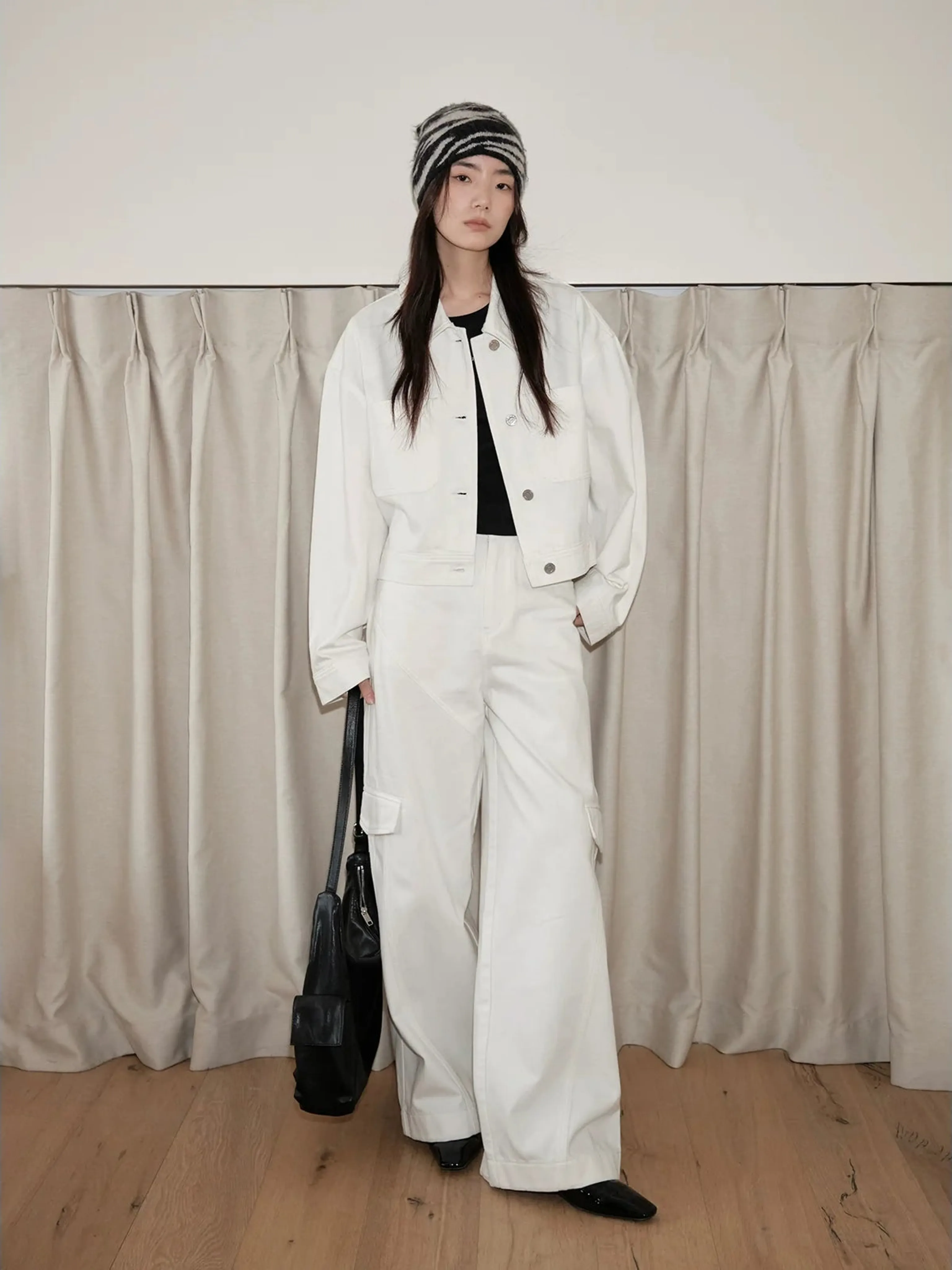 Oversized Cotton Denim Jacket and Trousers Set - Image 2