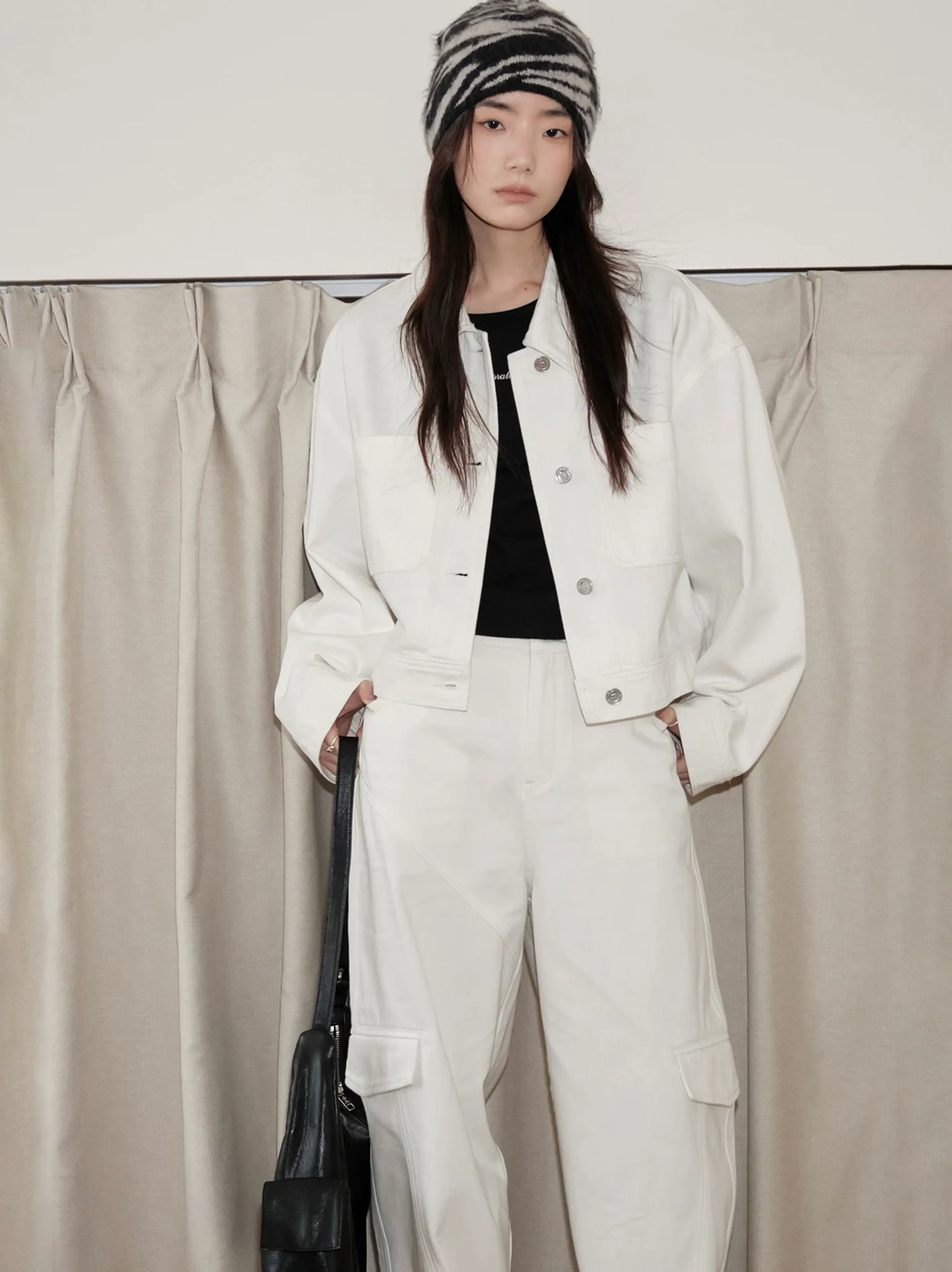 Oversized Cotton Denim Jacket and Trousers Set - Image 3