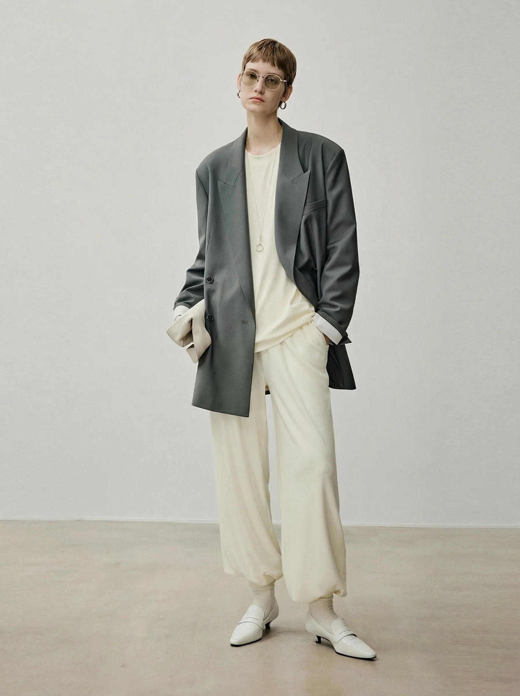 Oversized Double-Breasted Blazer - Image 4