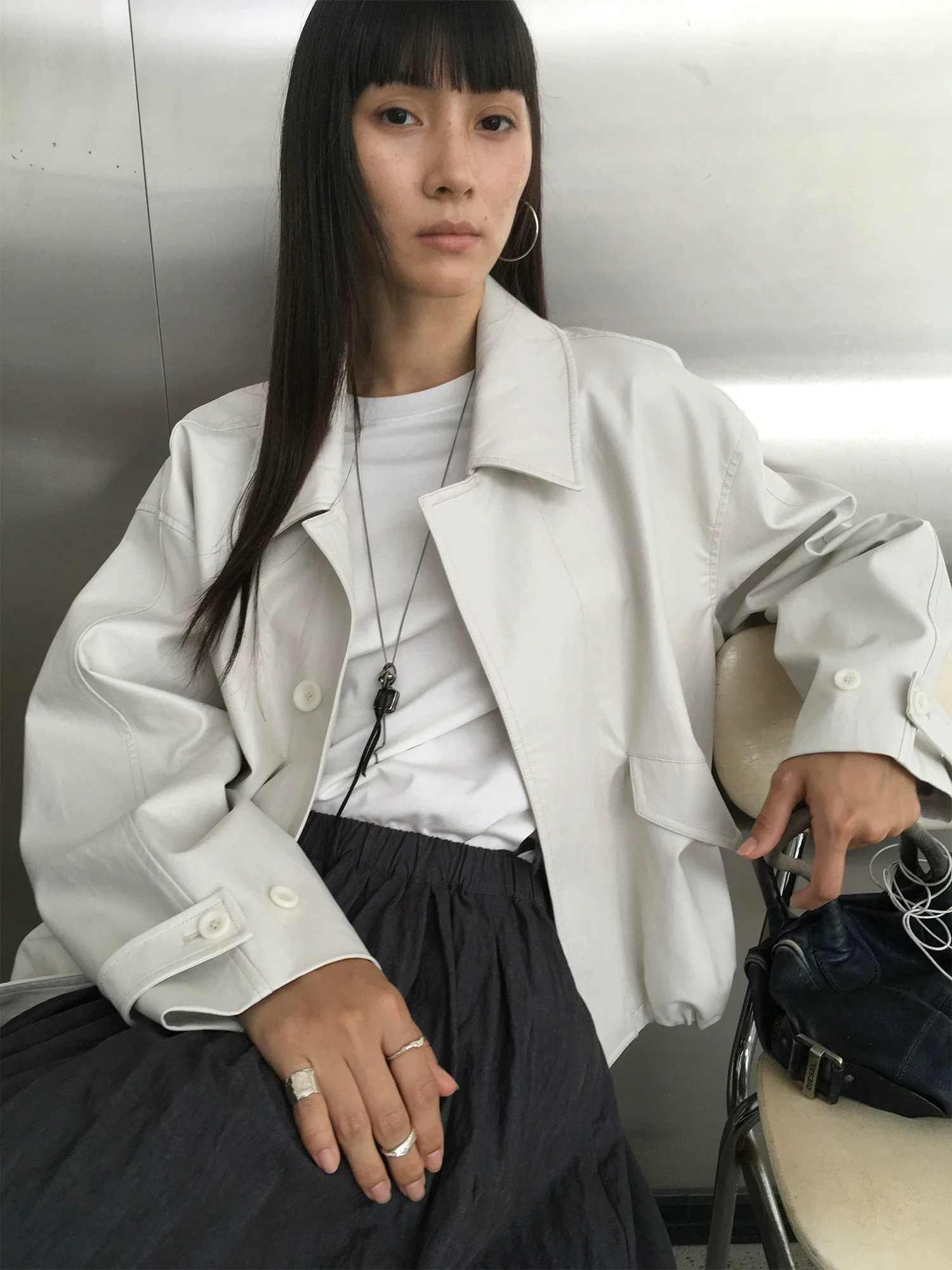 Oversized Faux Leather Jacket