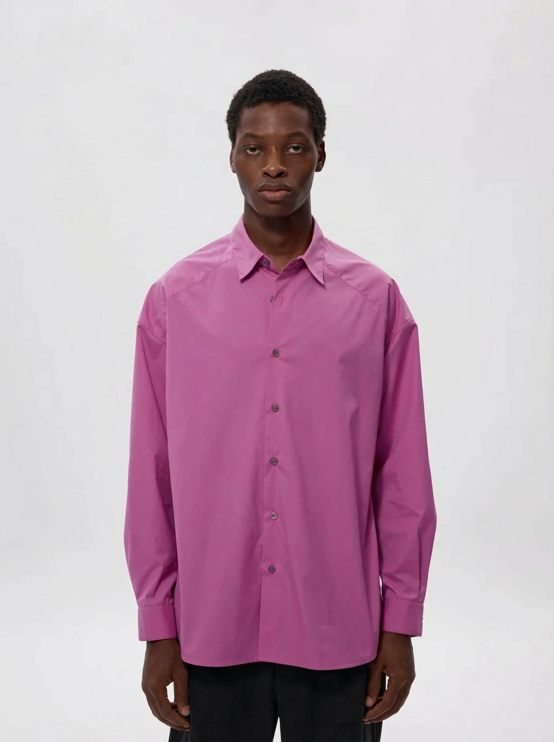 Oversized Fuchsia Button-Up Shirt - Image 2
