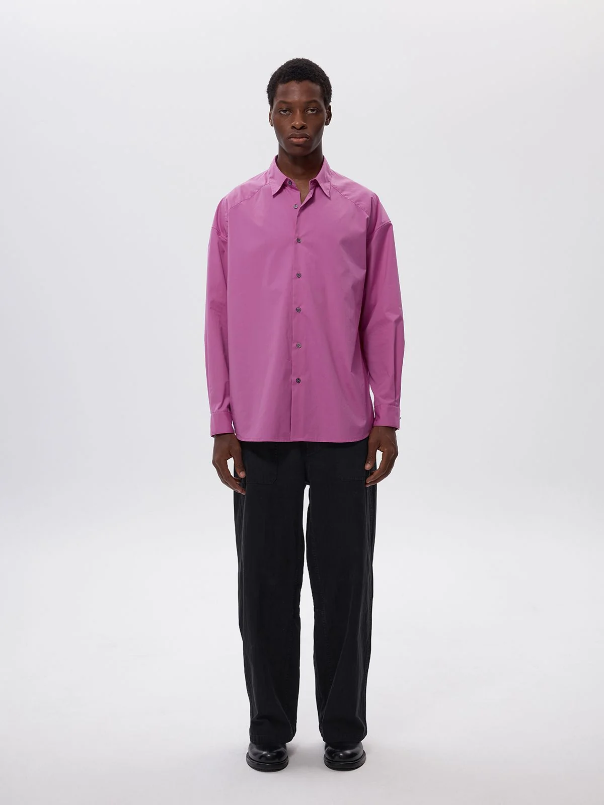 Oversized Fuchsia Button-Up Shirt - Image 3