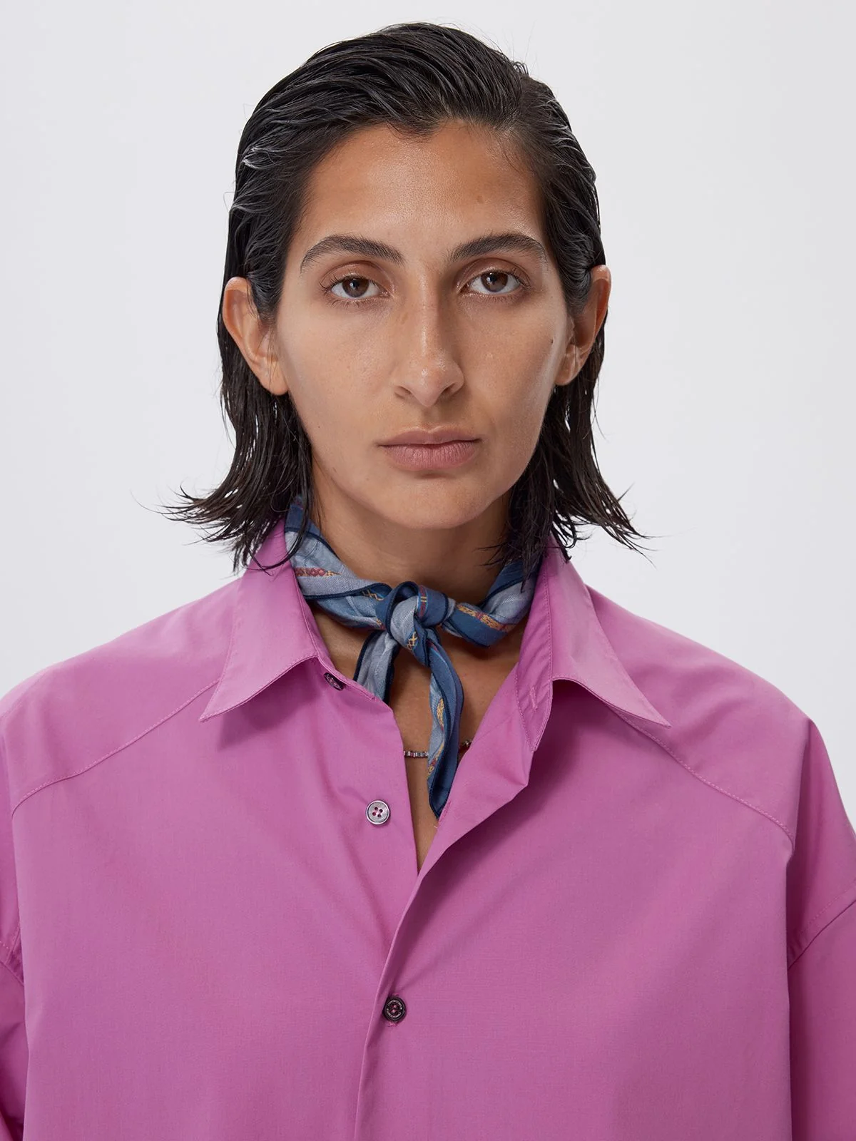 Oversized Fuchsia Button-Up Shirt - Image 6