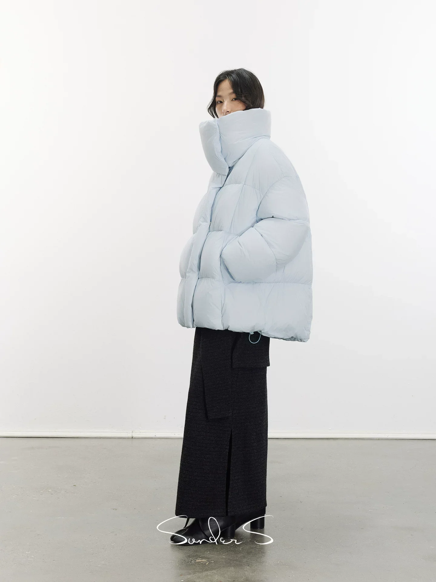 Oversized Funnel-Collar Down Puffer - Image 3