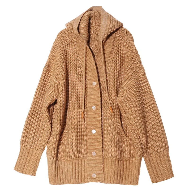 Oversized Hooded Knit Cardigan - Image 4