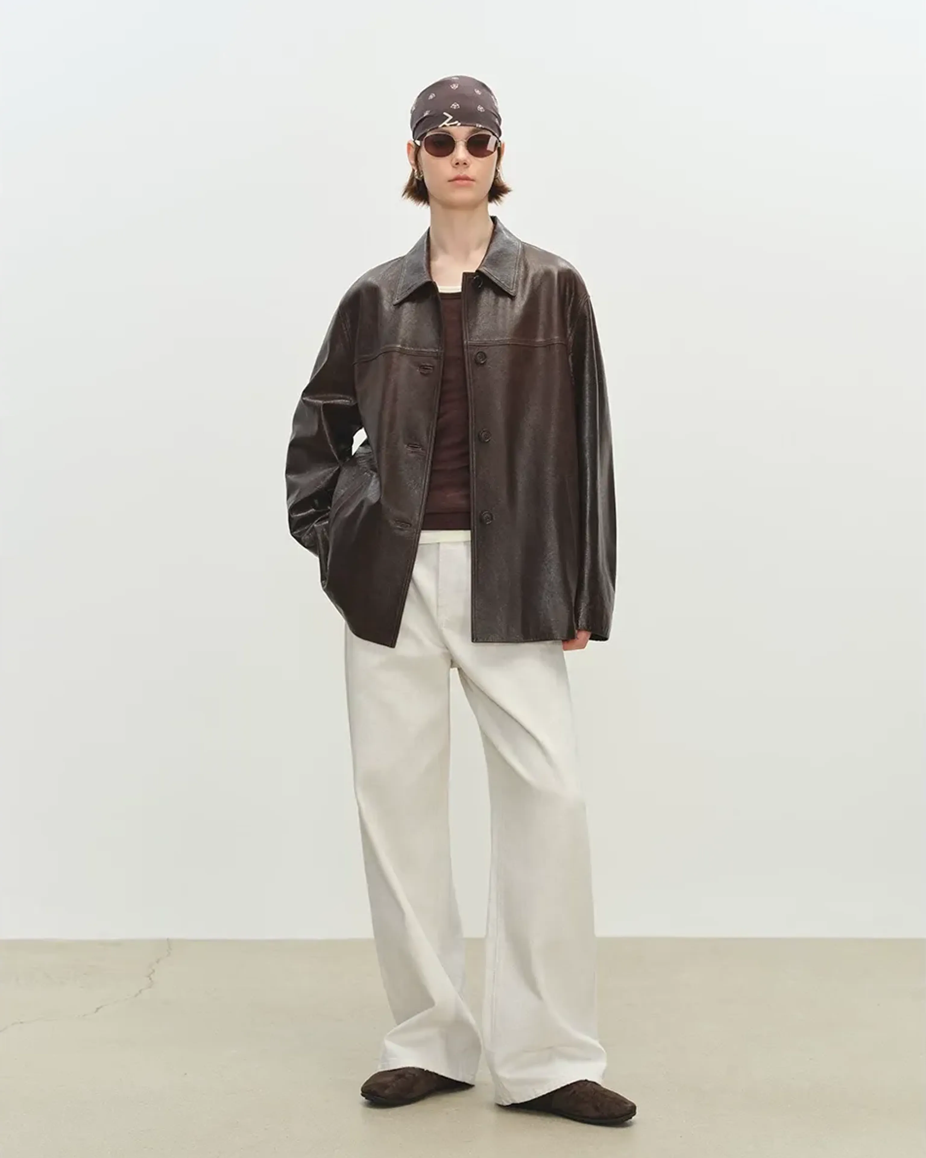 Oversized Lambskin Shirt Jacket - Image 9