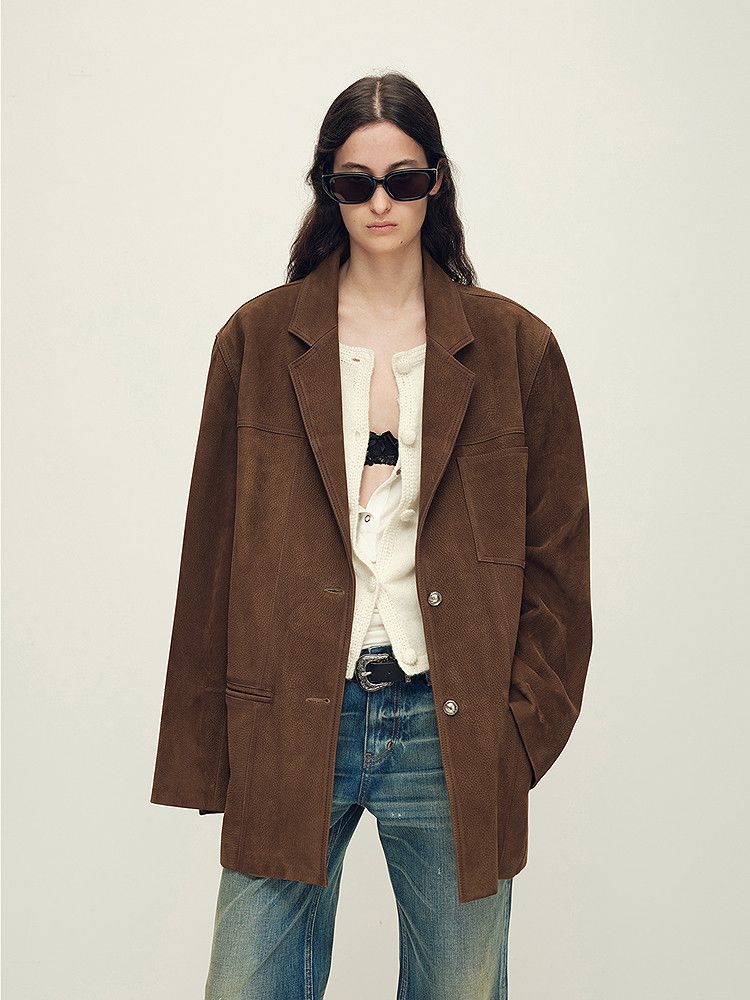 Oversized Leather Blazer