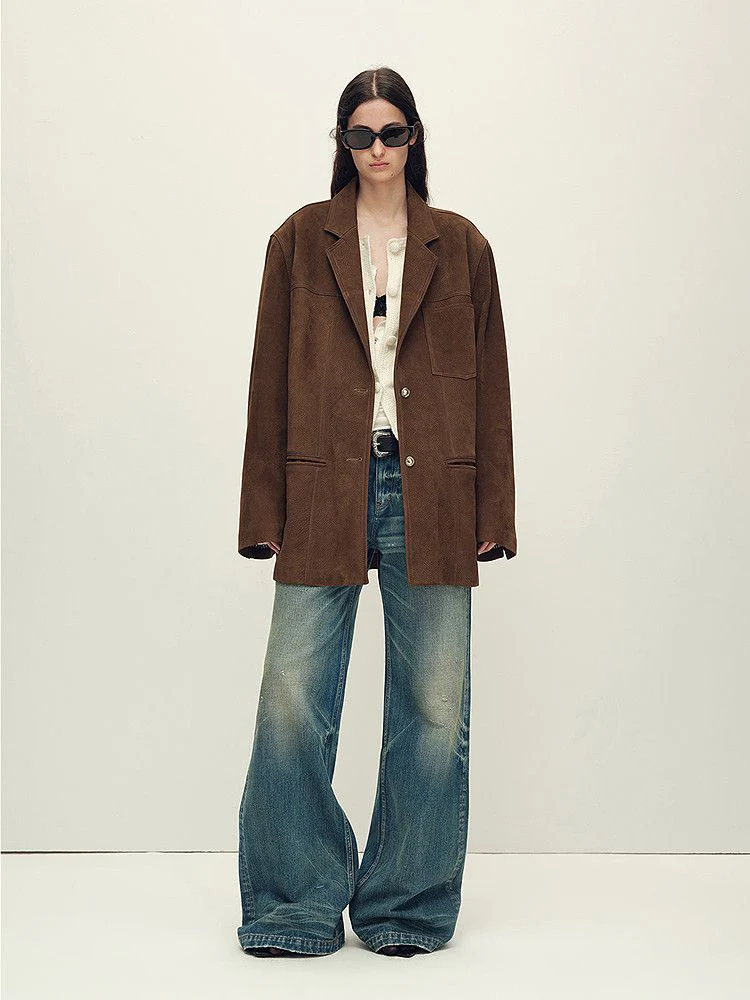 Oversized Leather Blazer - Image 2