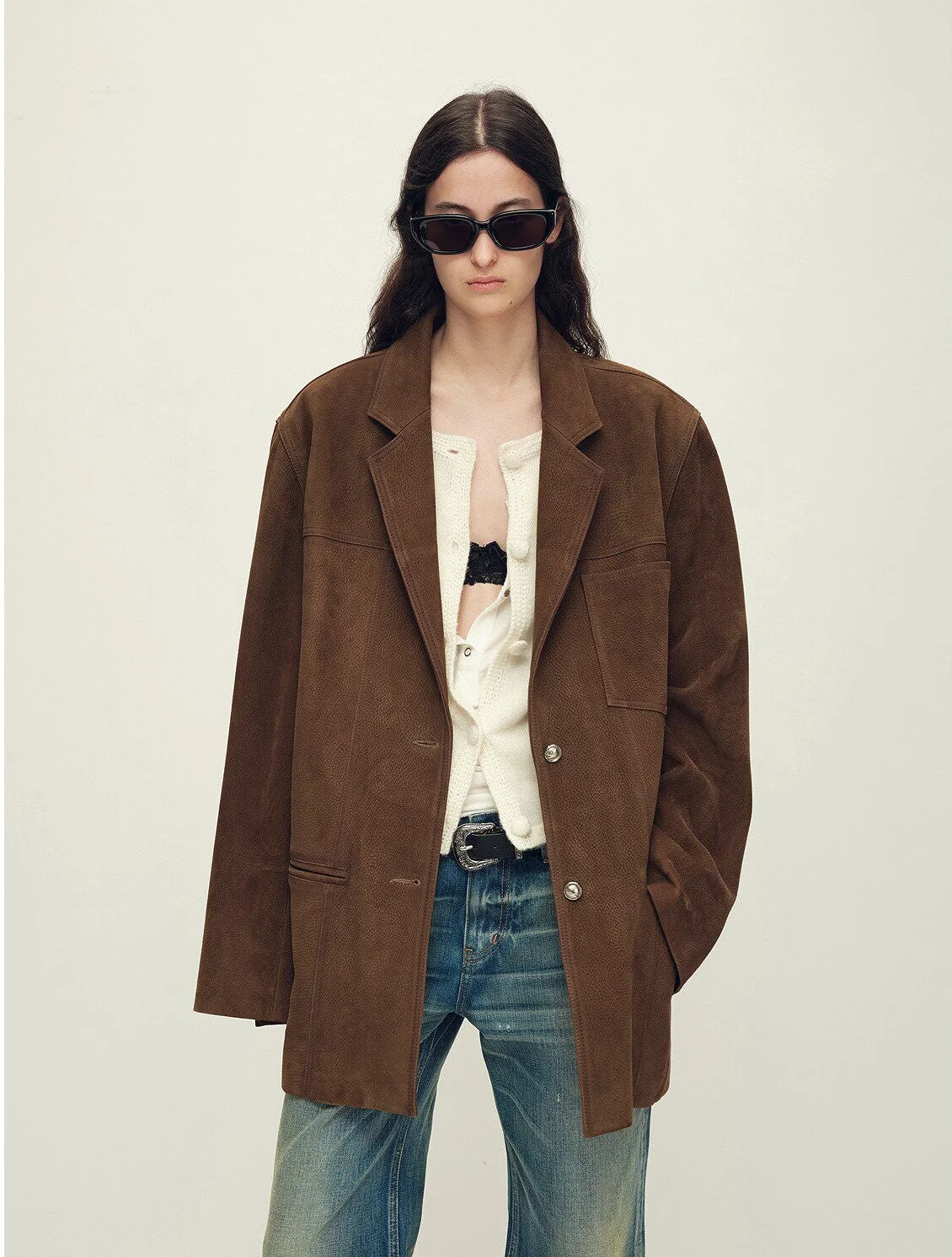Oversized Leather Blazer - Image 6