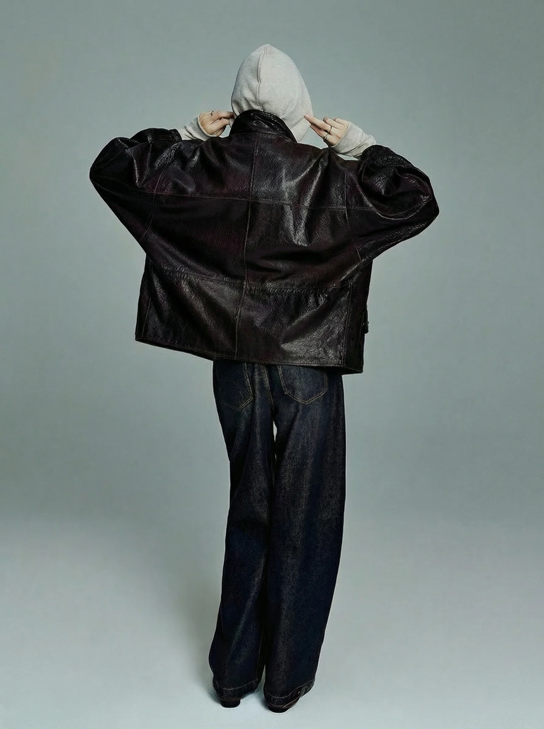 Oversized Leather Moto Jacket - Image 3