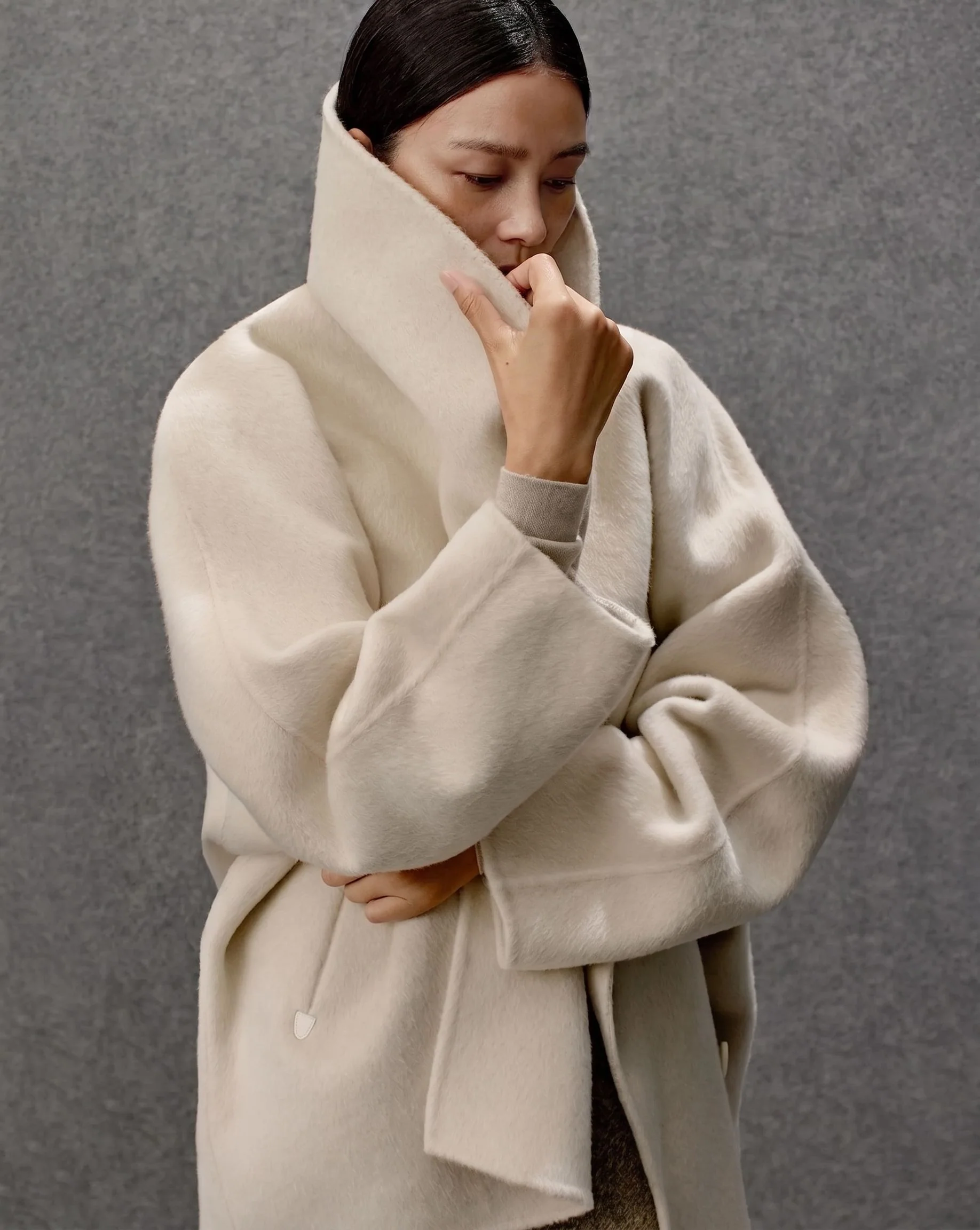 Oversized Merino Shawl Coat - Image 2