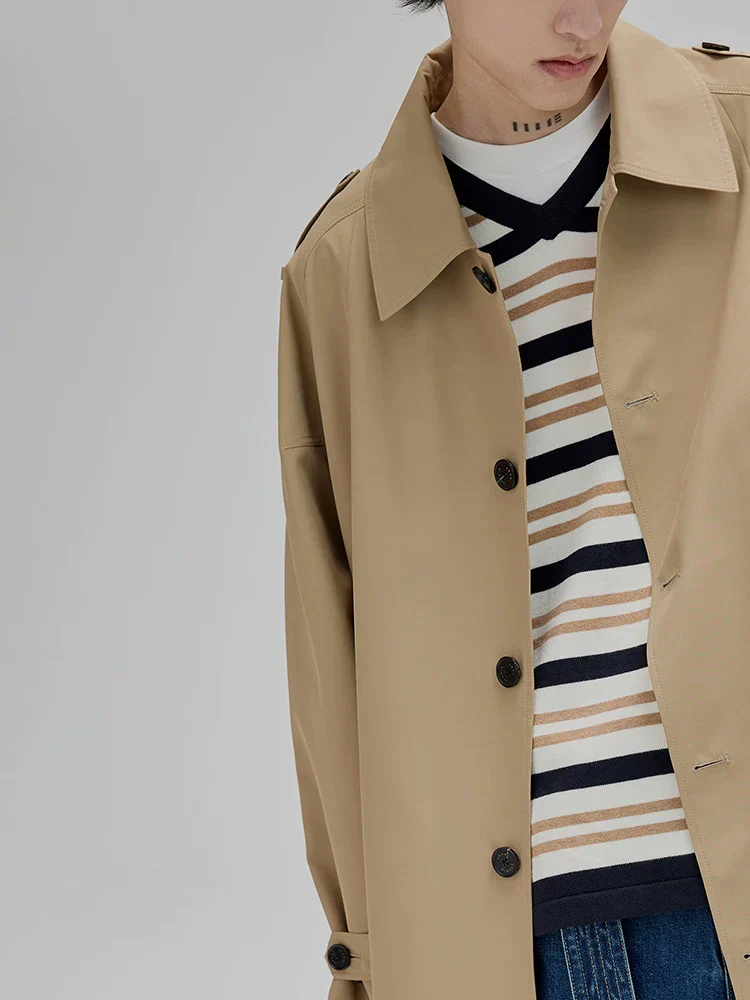 Oversized Narrow V-Neck Striped Sweater - Image 2