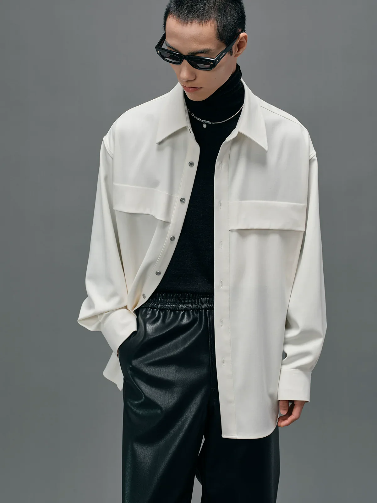 Oversized Panel Zip Shirt - Image 2