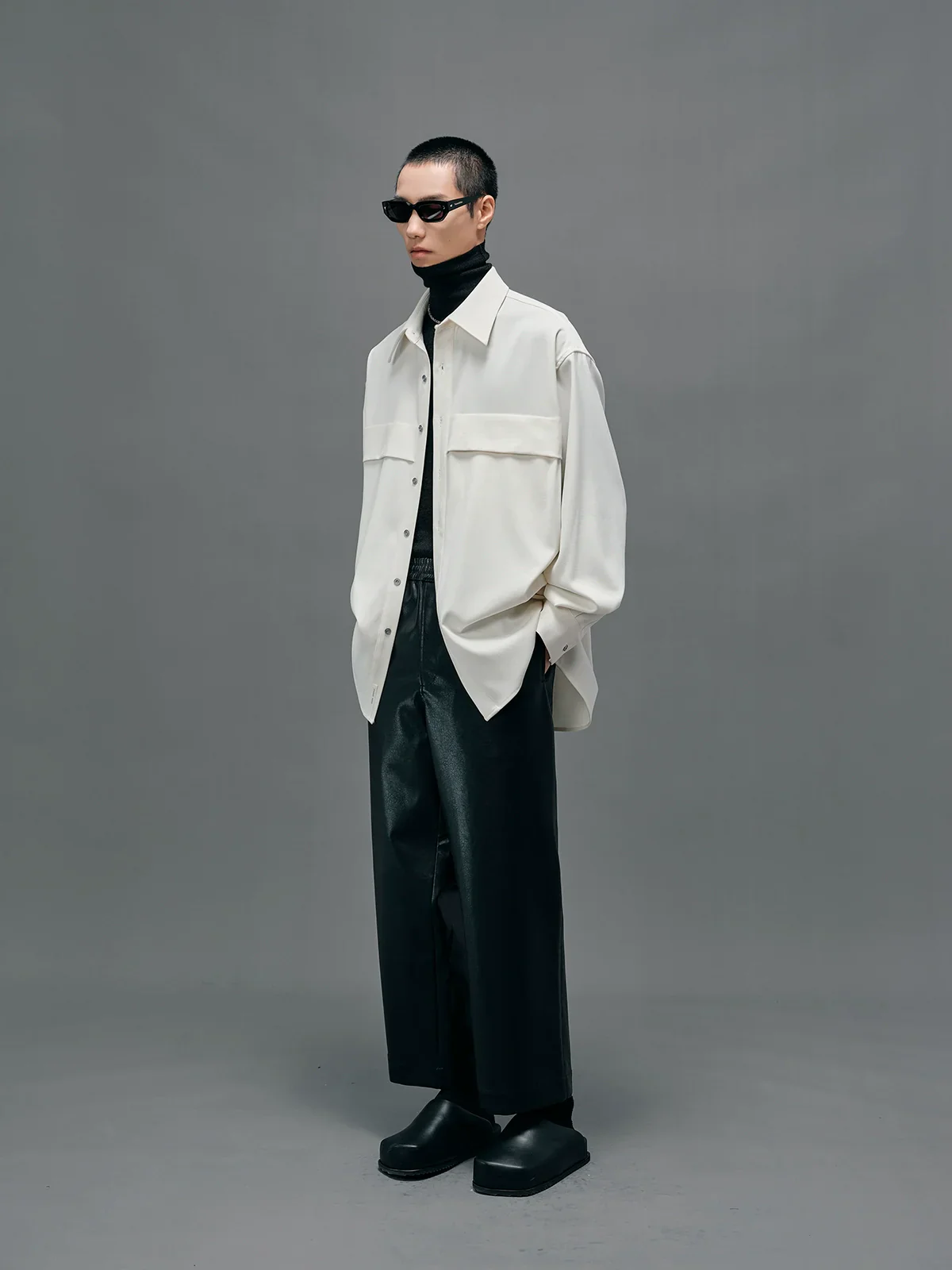 Oversized Panel Zip Shirt - Image 3