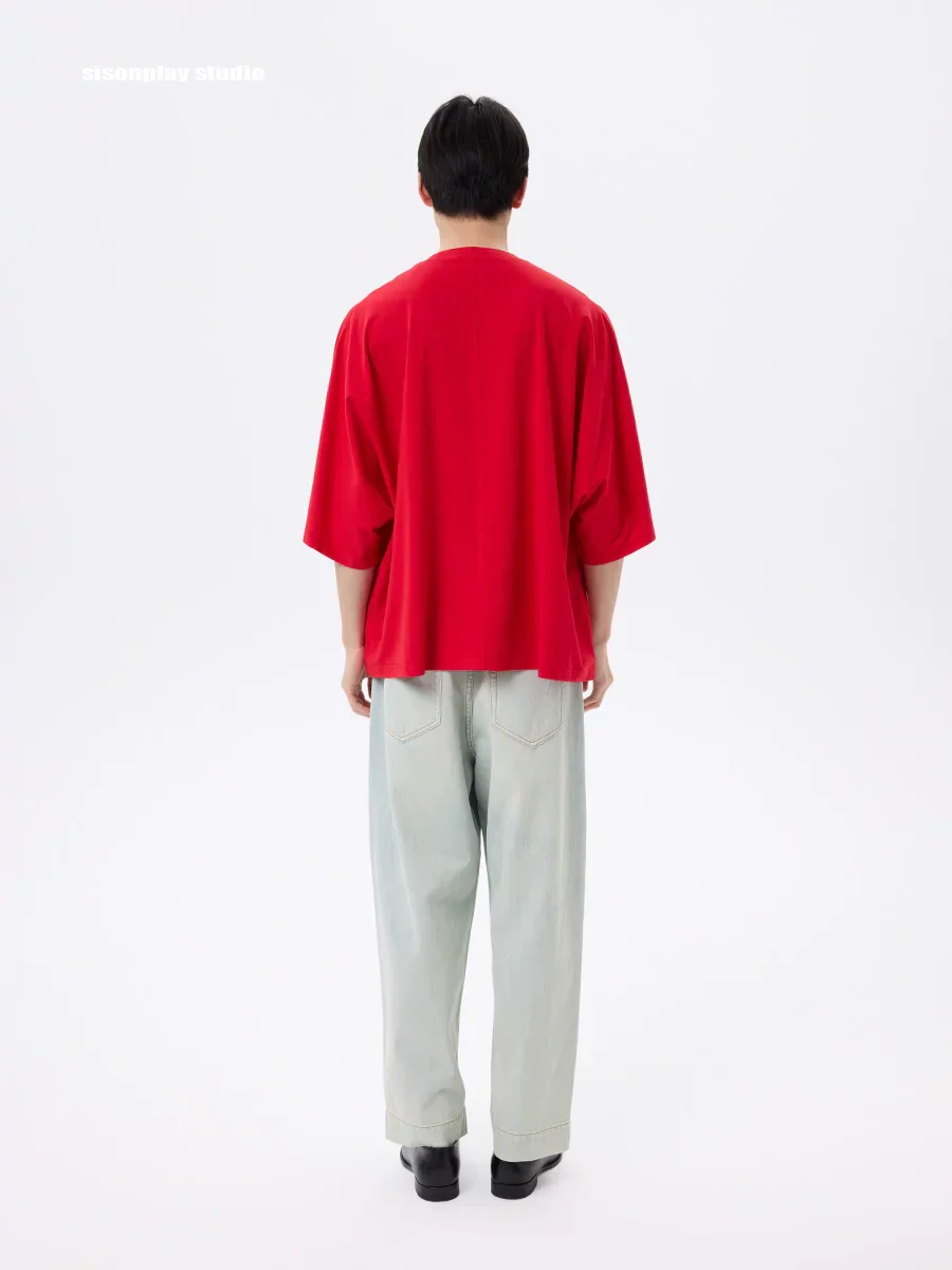 Oversized Red Crewneck Tee - Image 2