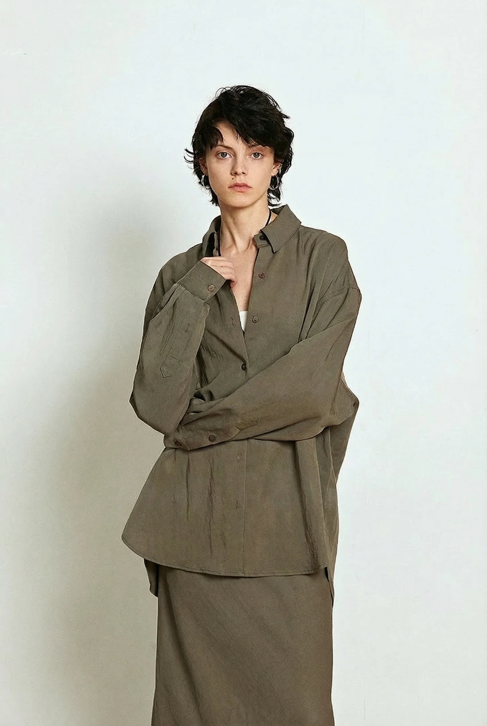 Oversized Shirt Skirt Set - Image 6