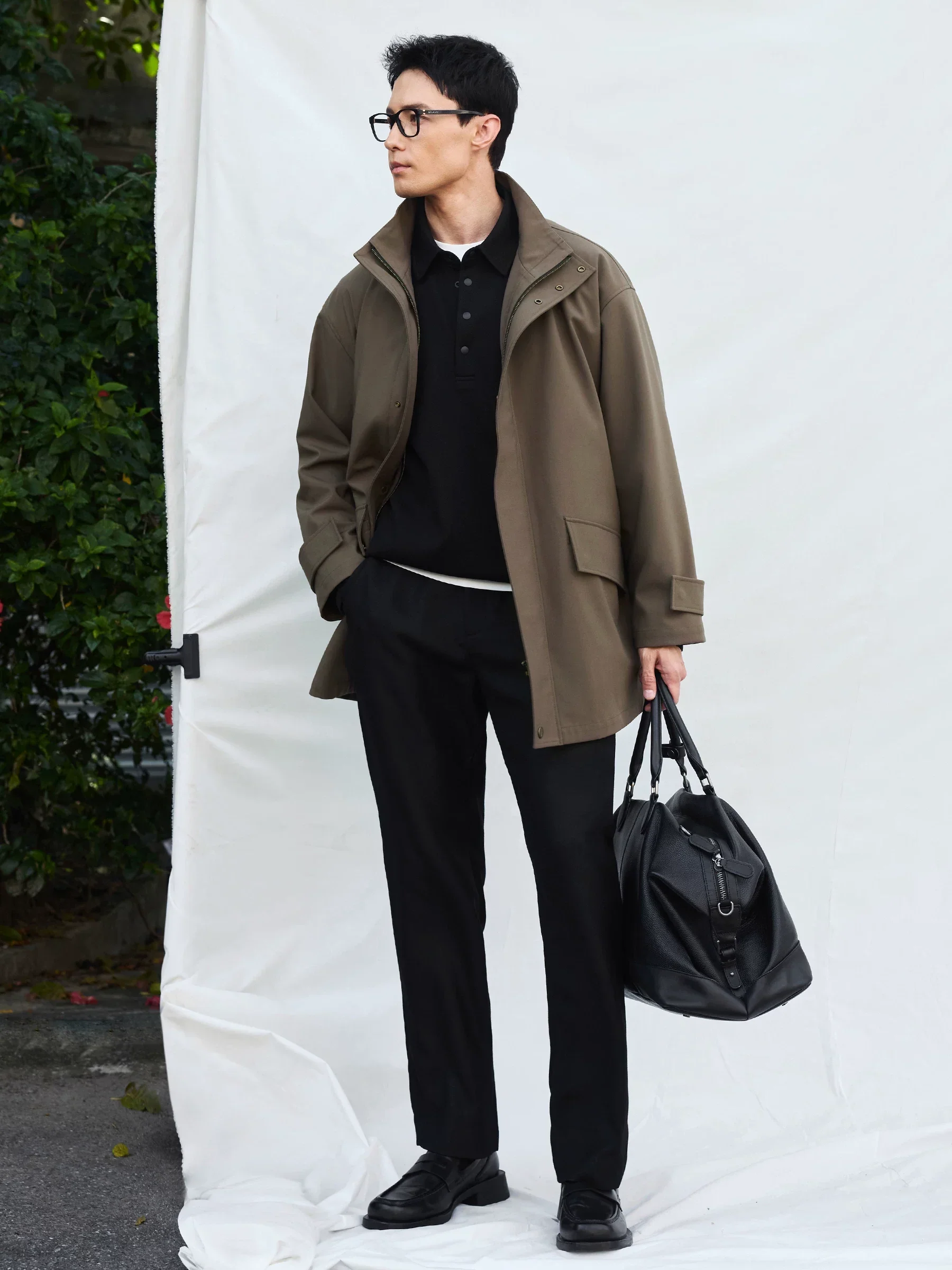 Oversized Stand-Collar Trench Coat - Image 3