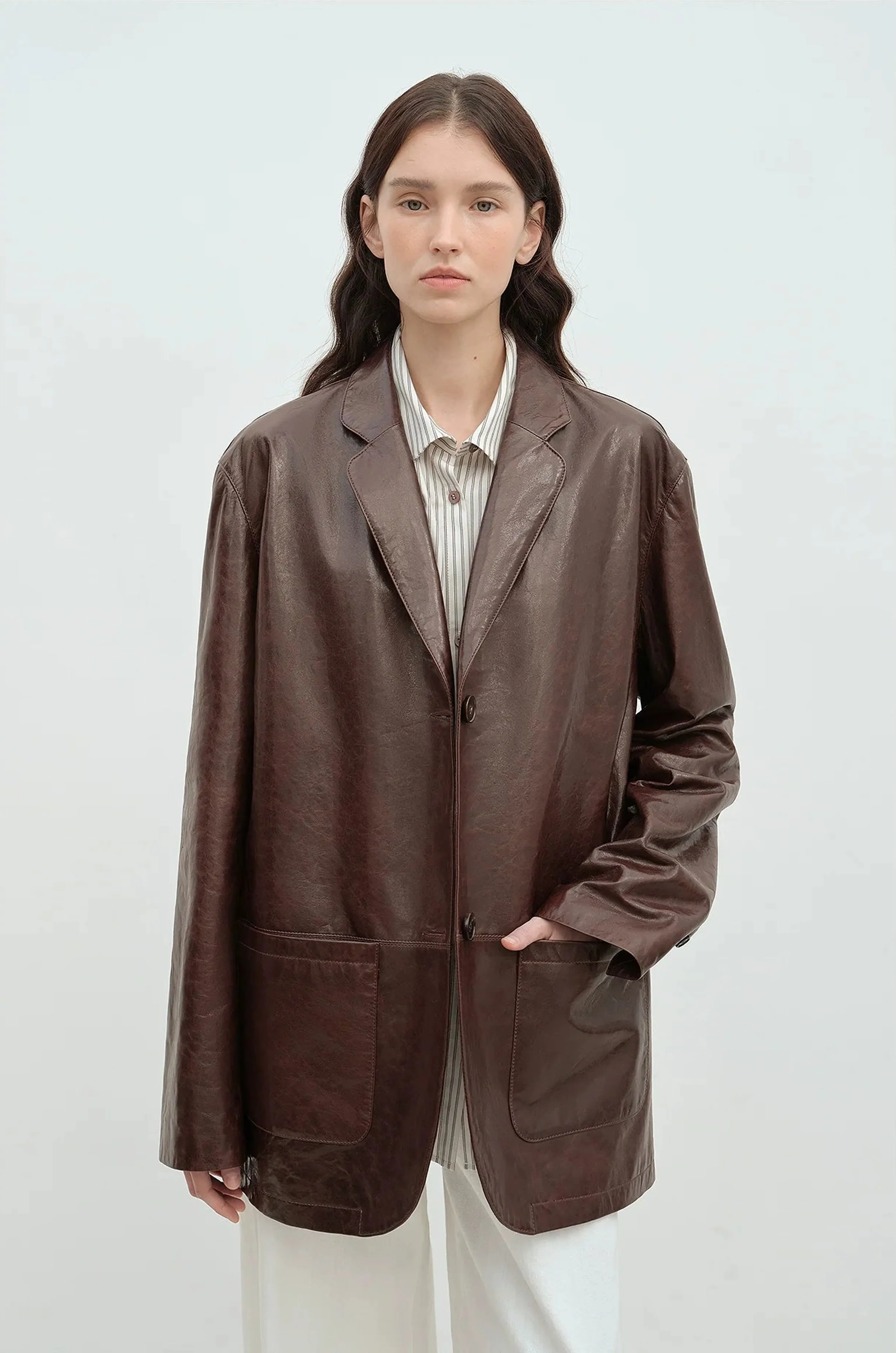 Oversized Suede Lambskin Blazer