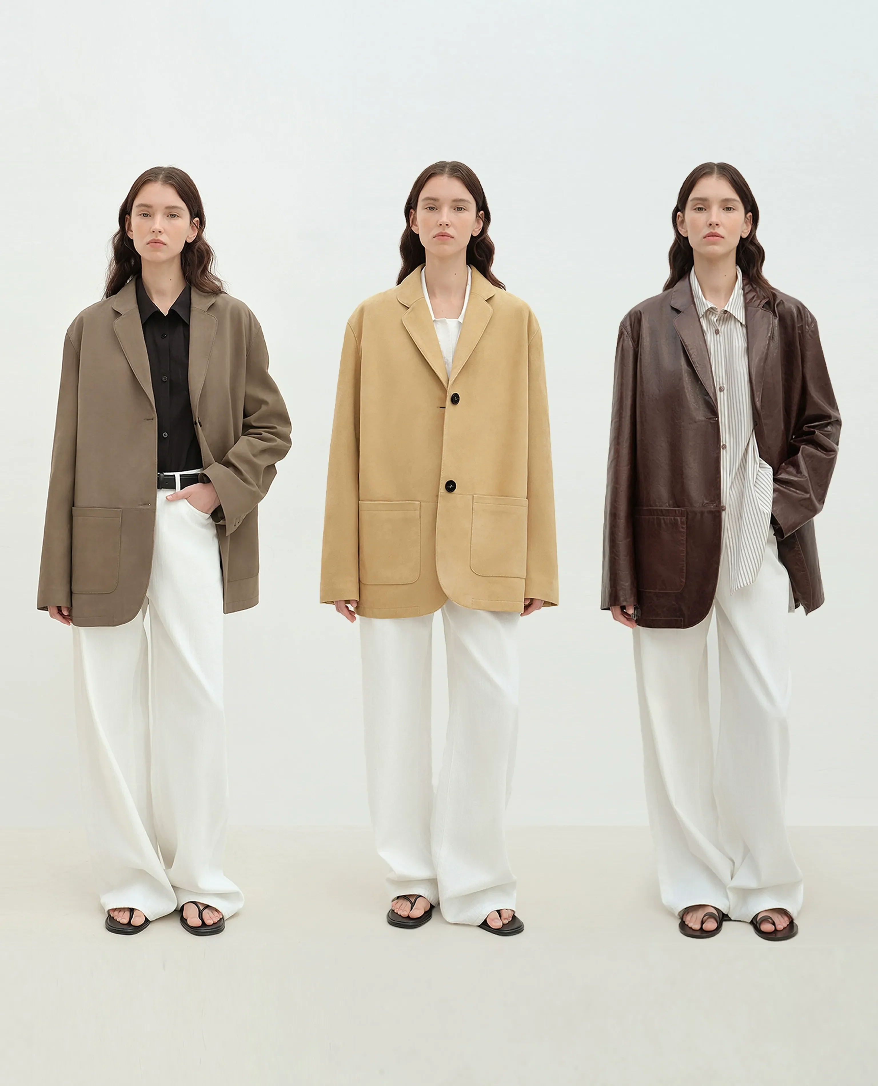 Oversized Suede Lambskin Blazer - Image 3