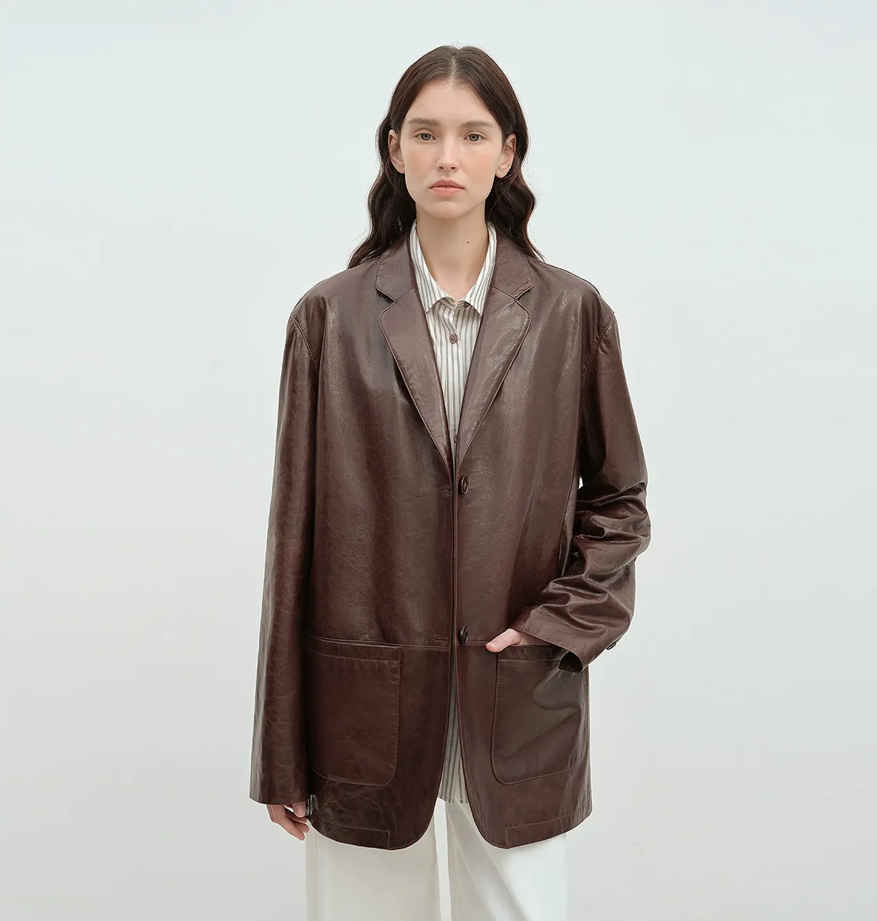 Oversized Suede Lambskin Blazer - Image 7