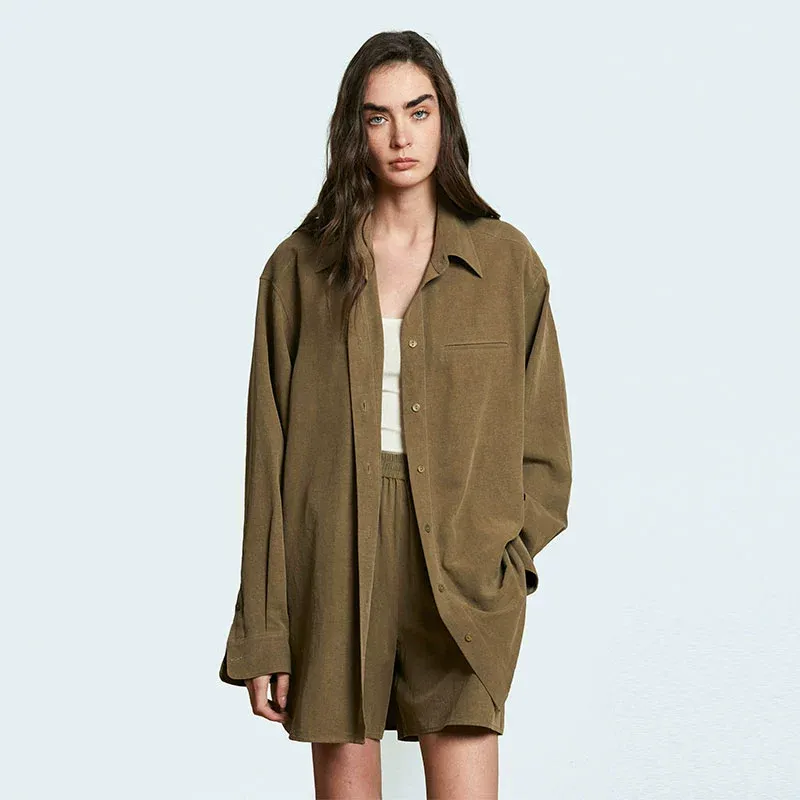 Oversized Tencel-Linen Shirt & Shorts Set - Image 6