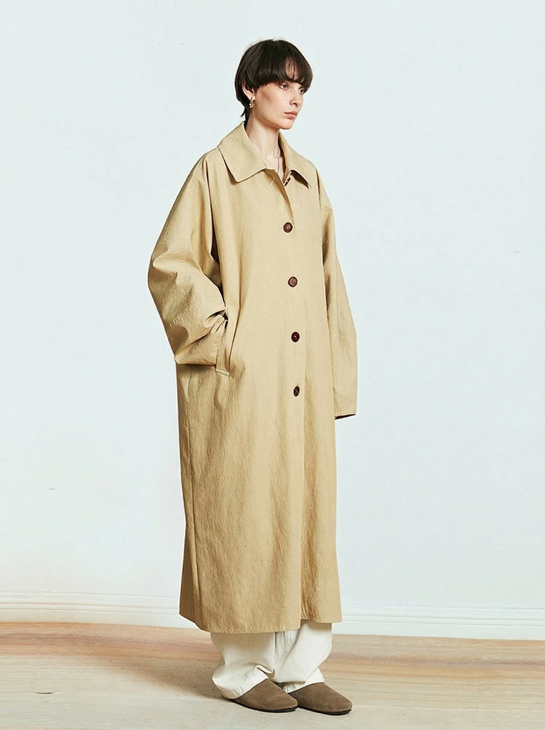 Oversized Viscose Trench Coat