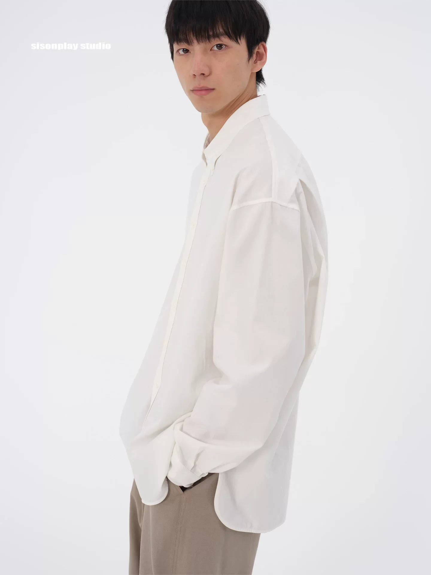 Oversized White Button-Up Shirt - Image 4