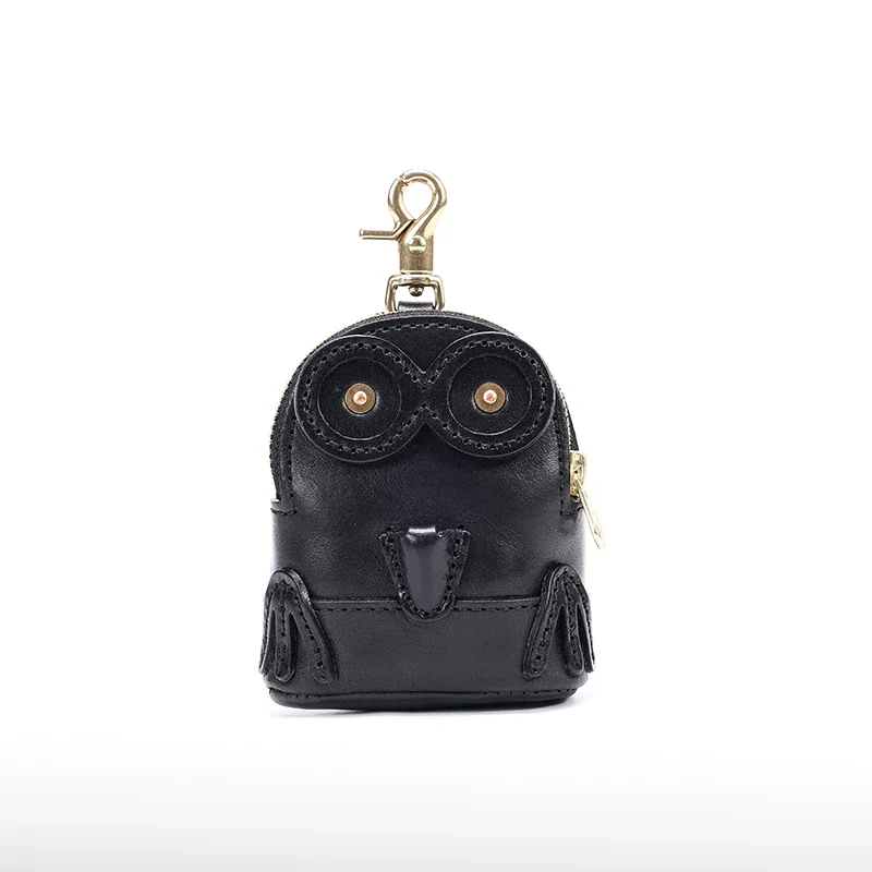 Owl Top Grain Leather Key Pouch - Image 7