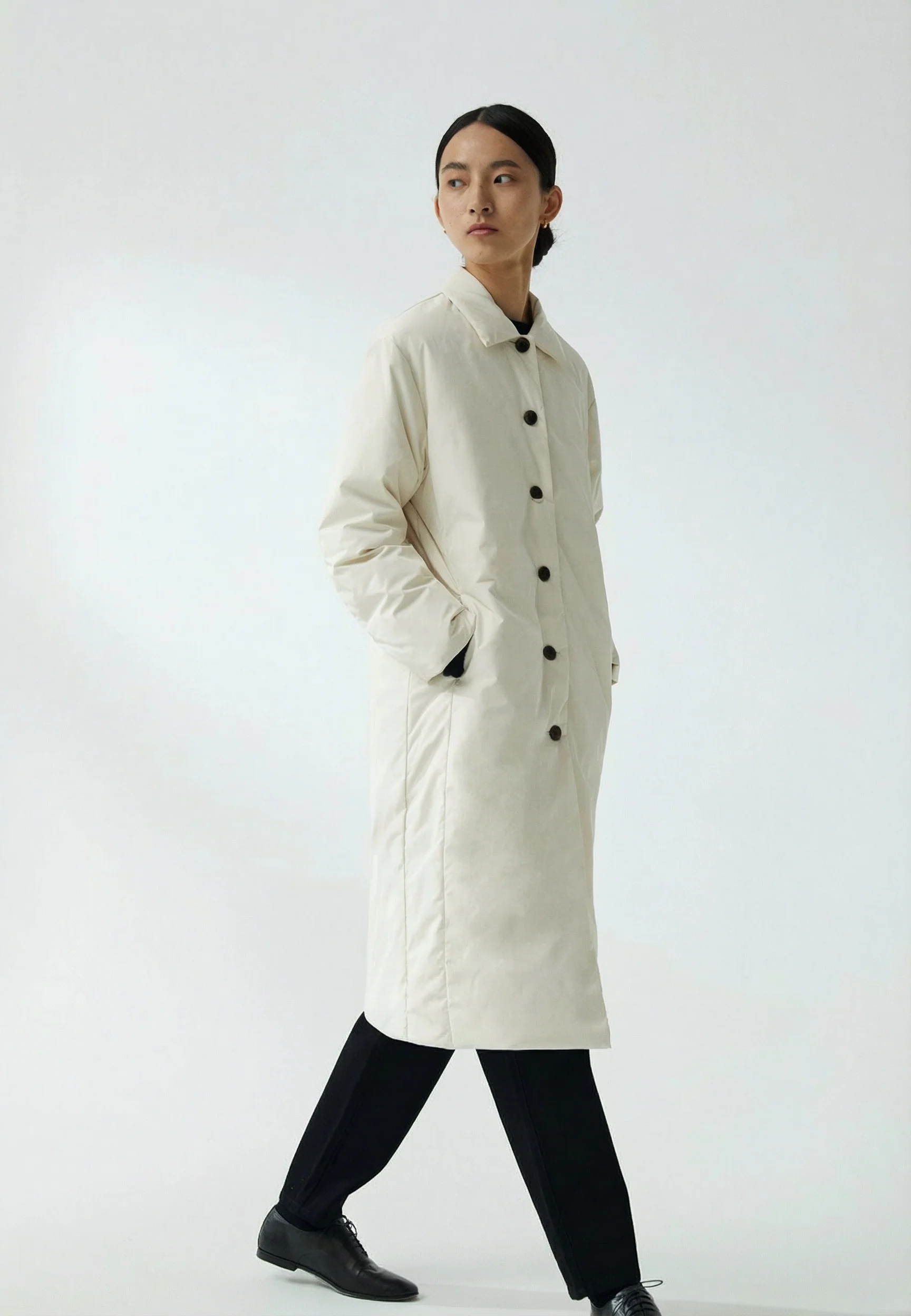 Padded Button Coat - Image 2