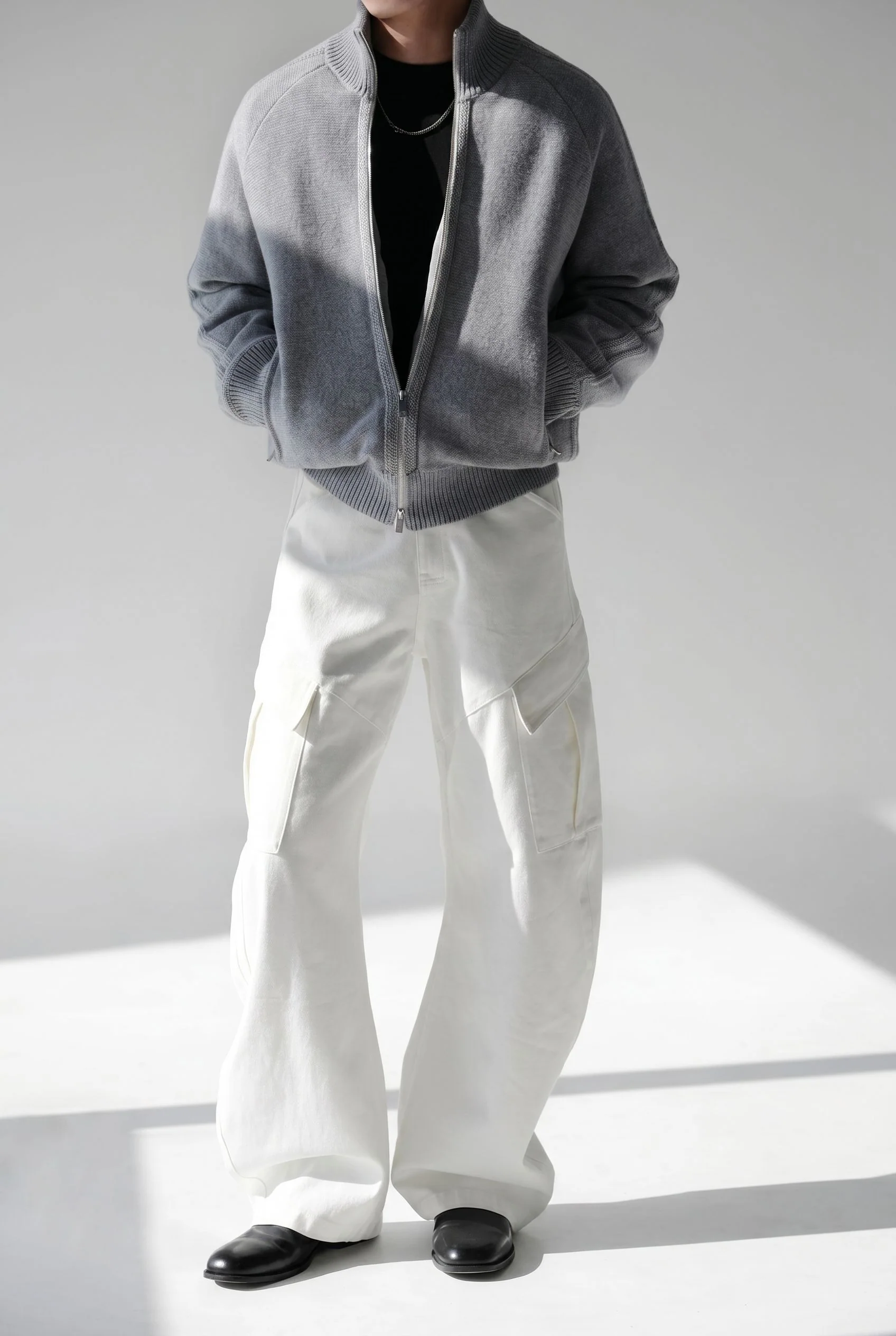 Padded Knit Zip Jacket - Image 2