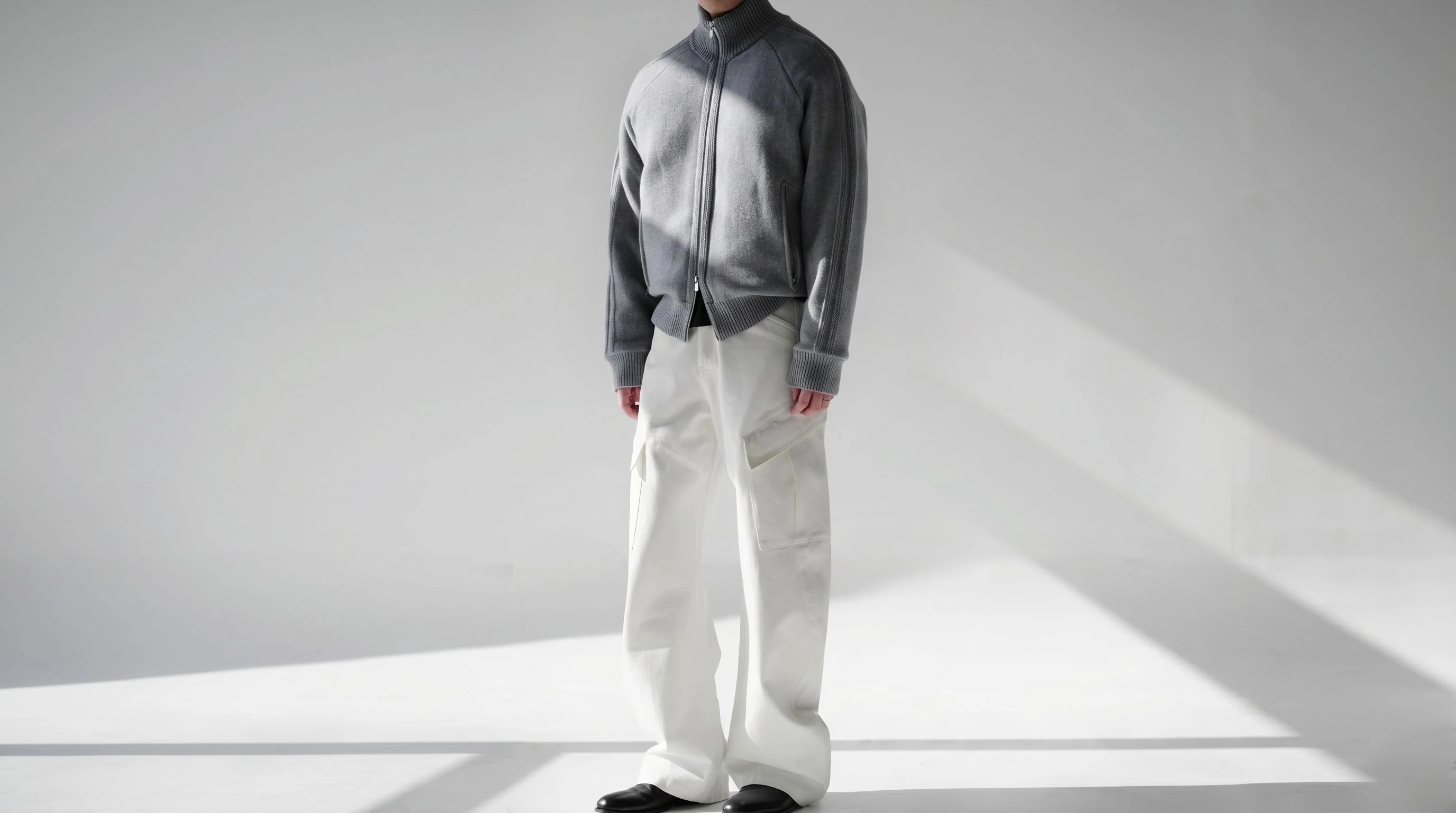 Padded Knit Zip Jacket - Image 3