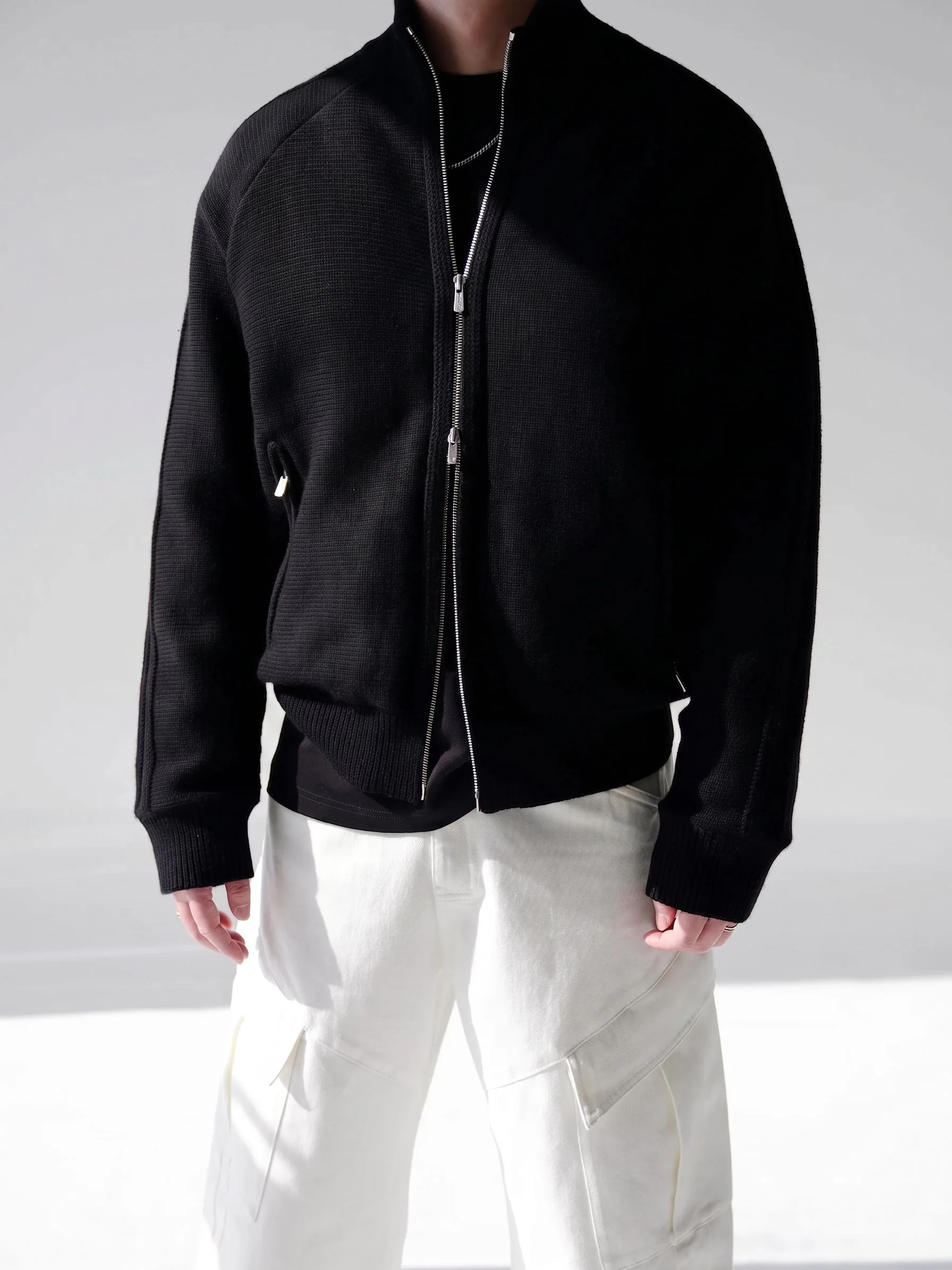 Padded Knit Zip Jacket - Image 4
