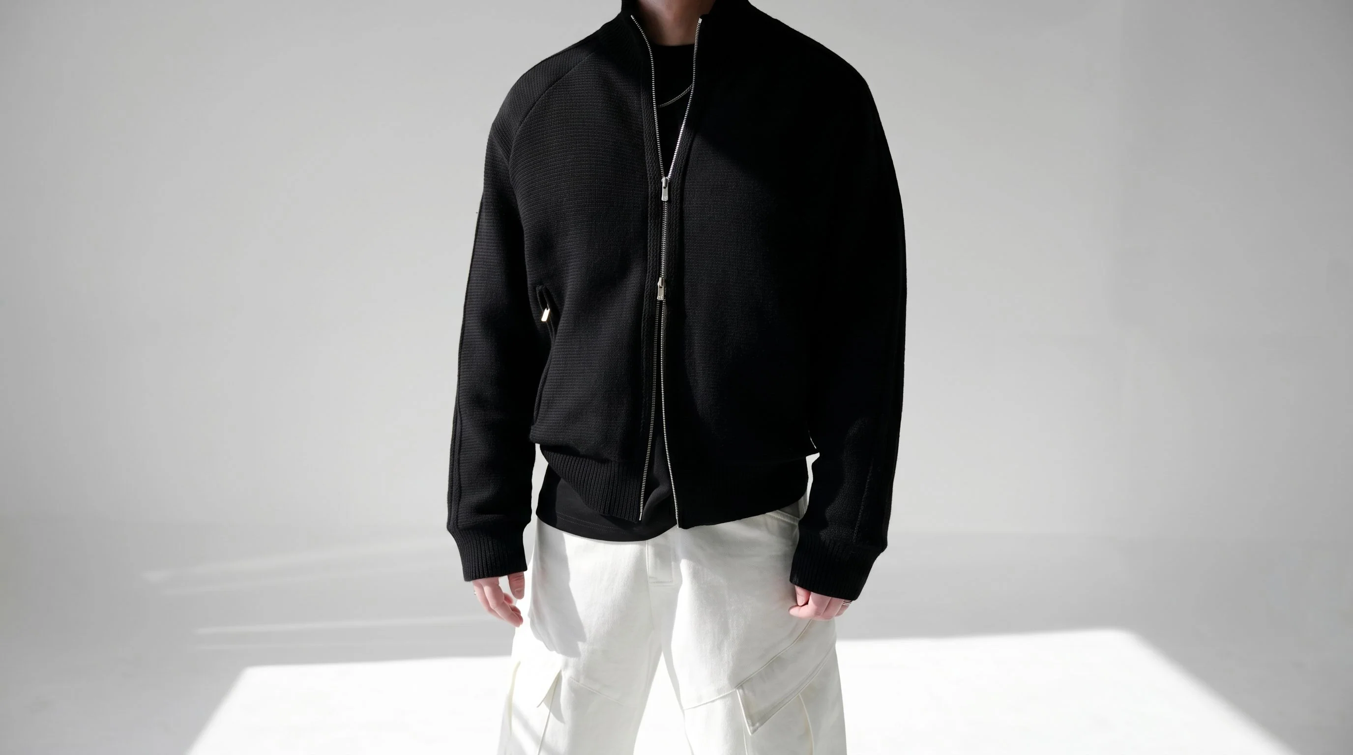 Padded Knit Zip Jacket - Image 5