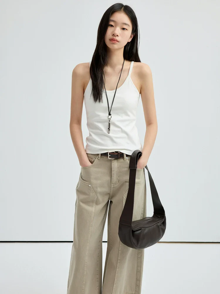 Padded U-Neck Ribbed Camisole - Image 2