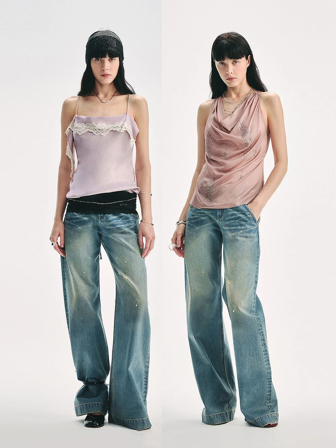 Paint-Splatter Wide-Leg Jeans - Image 3