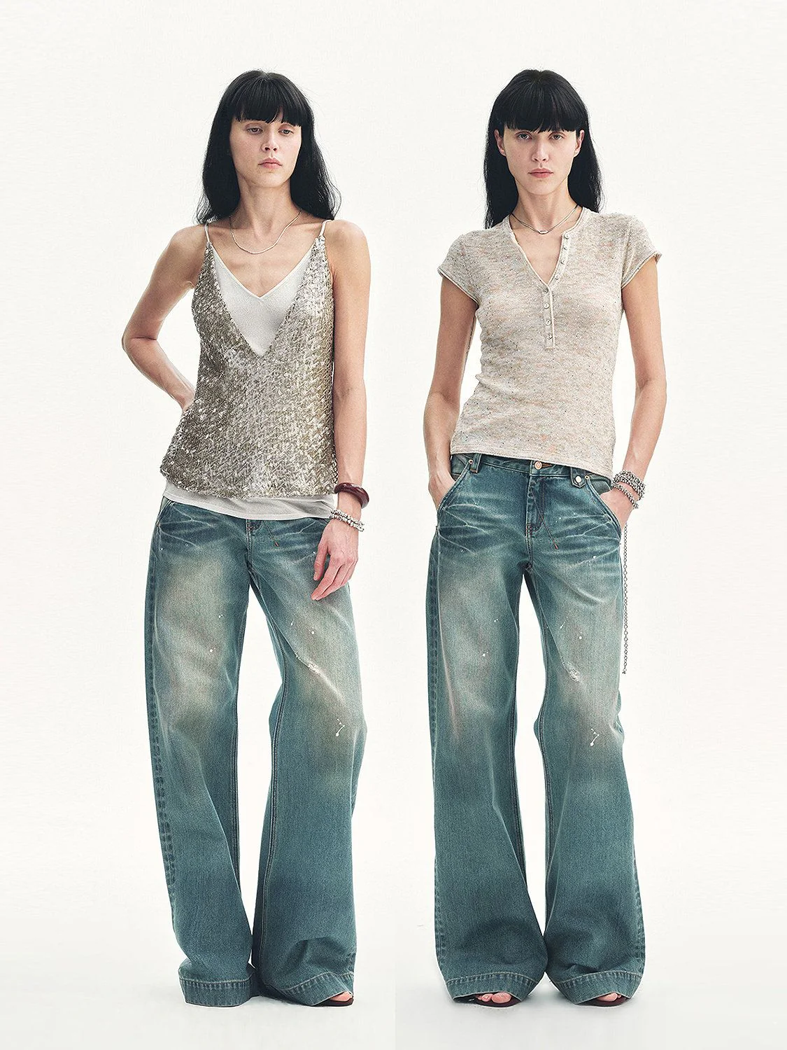 Paint-Splatter Wide-Leg Jeans - Image 4