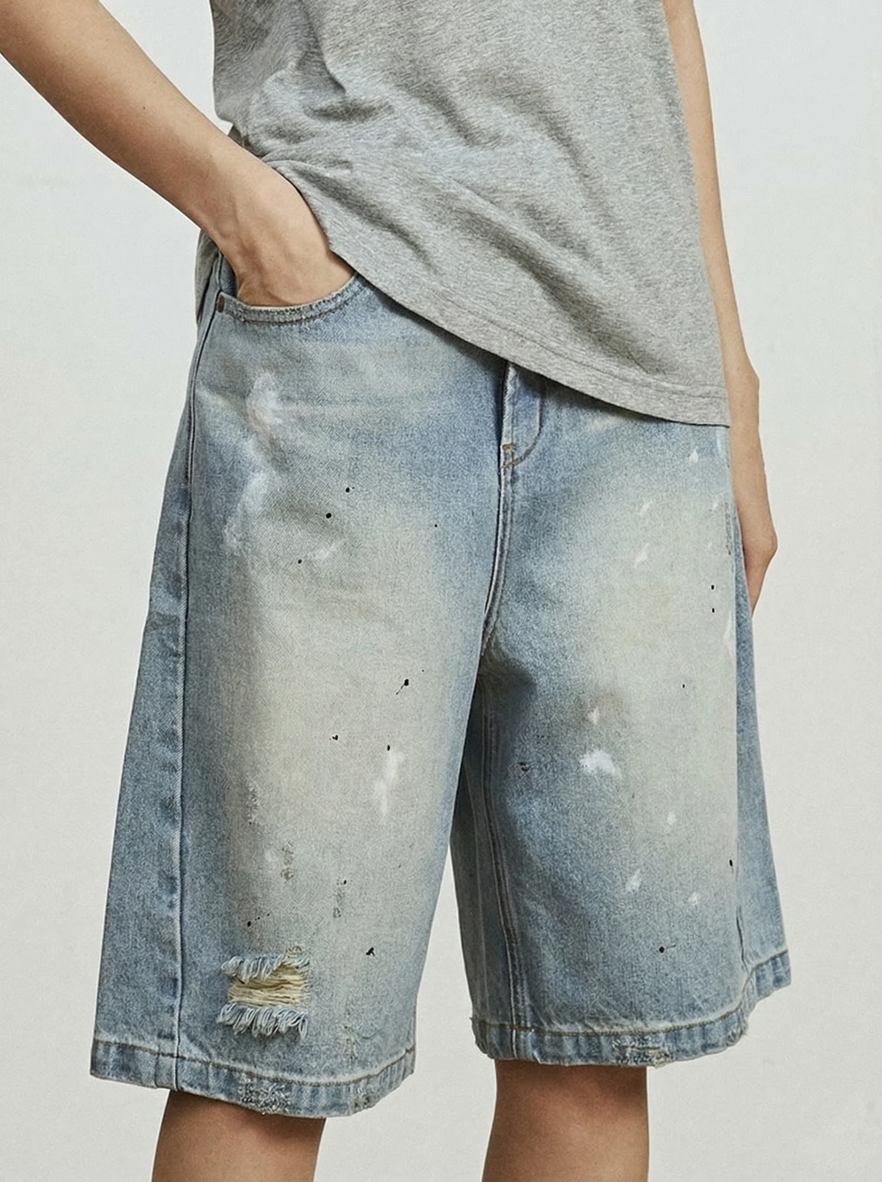 Painted Denim Bermudas - Image 4