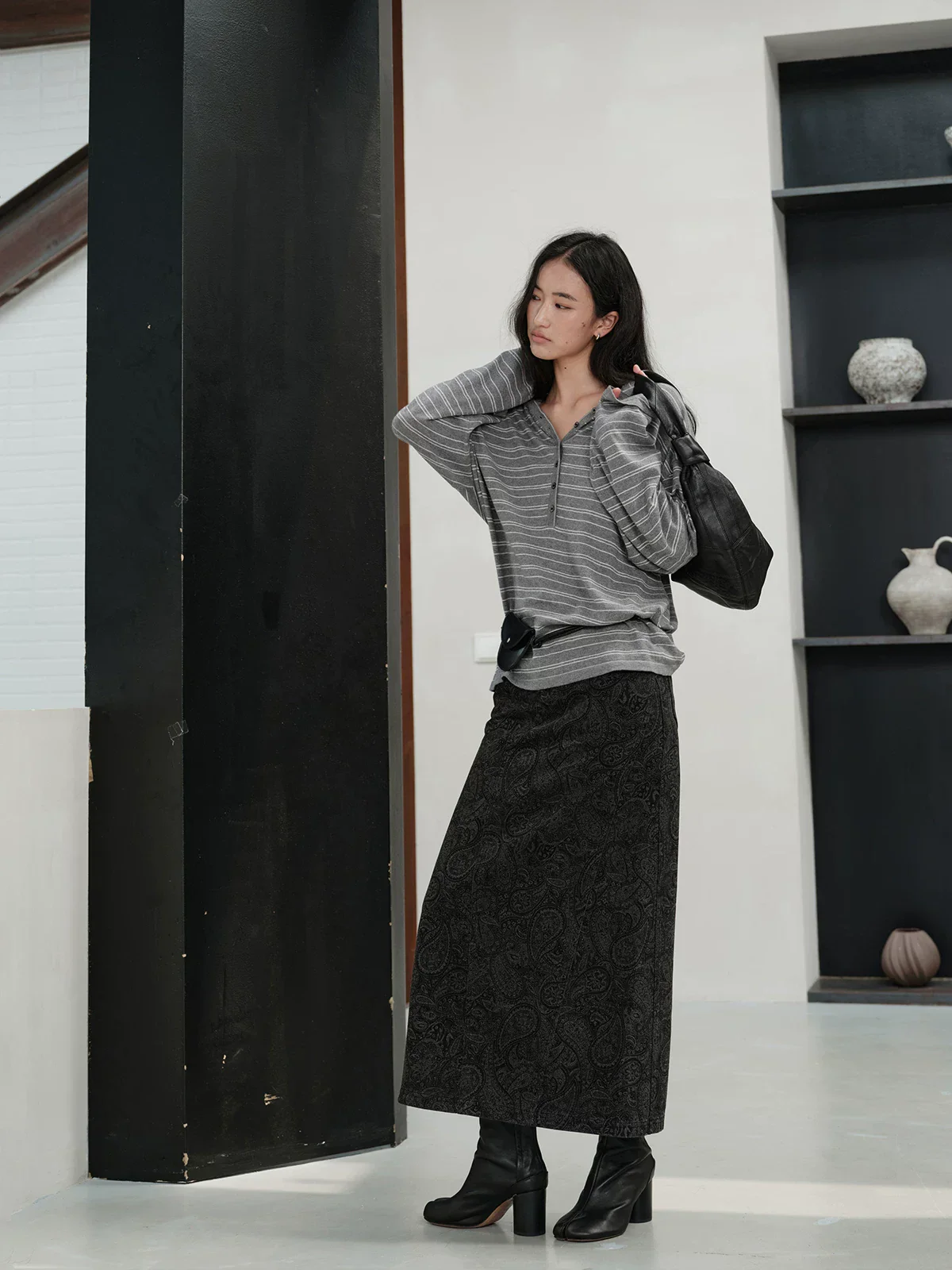 Paisley Slit Midi Skirt - Image 5