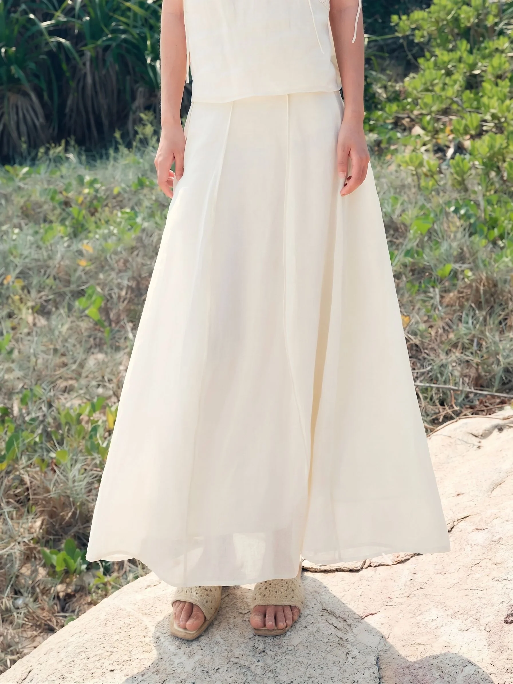 Paneled Maxi Skirt
