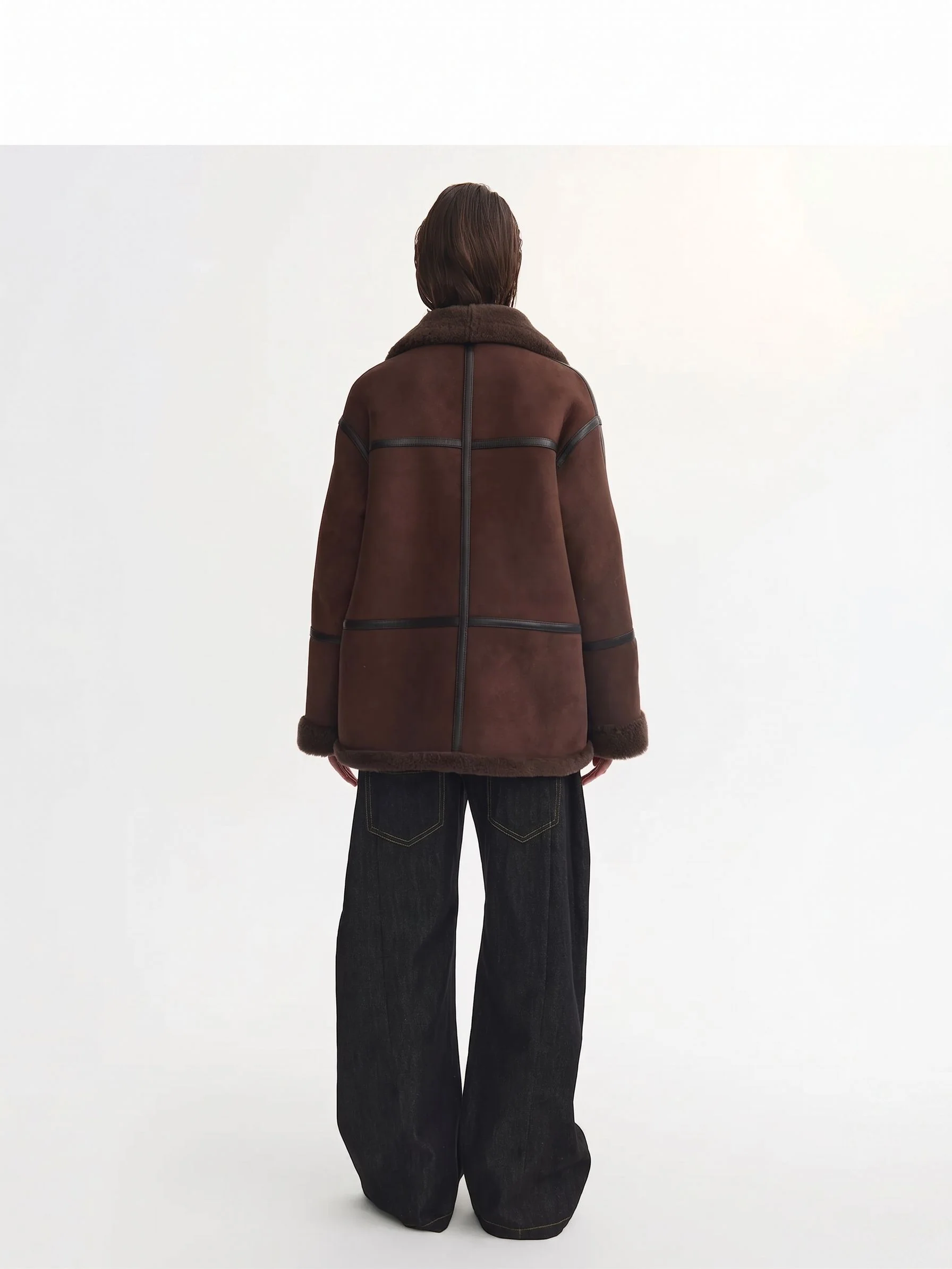 Paneled Shearling Jacket - Image 3